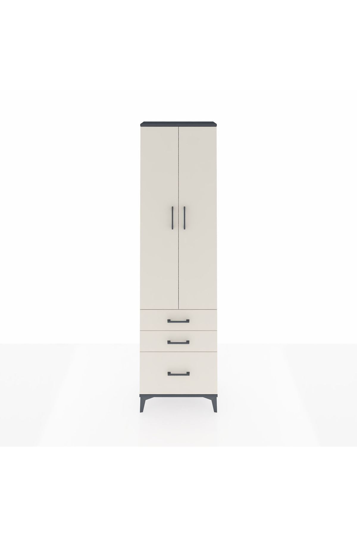 Arges Dolap 2 Raflı 3 Çekmeceli Tek Askılı 60x30x221 - S29M031V4A
