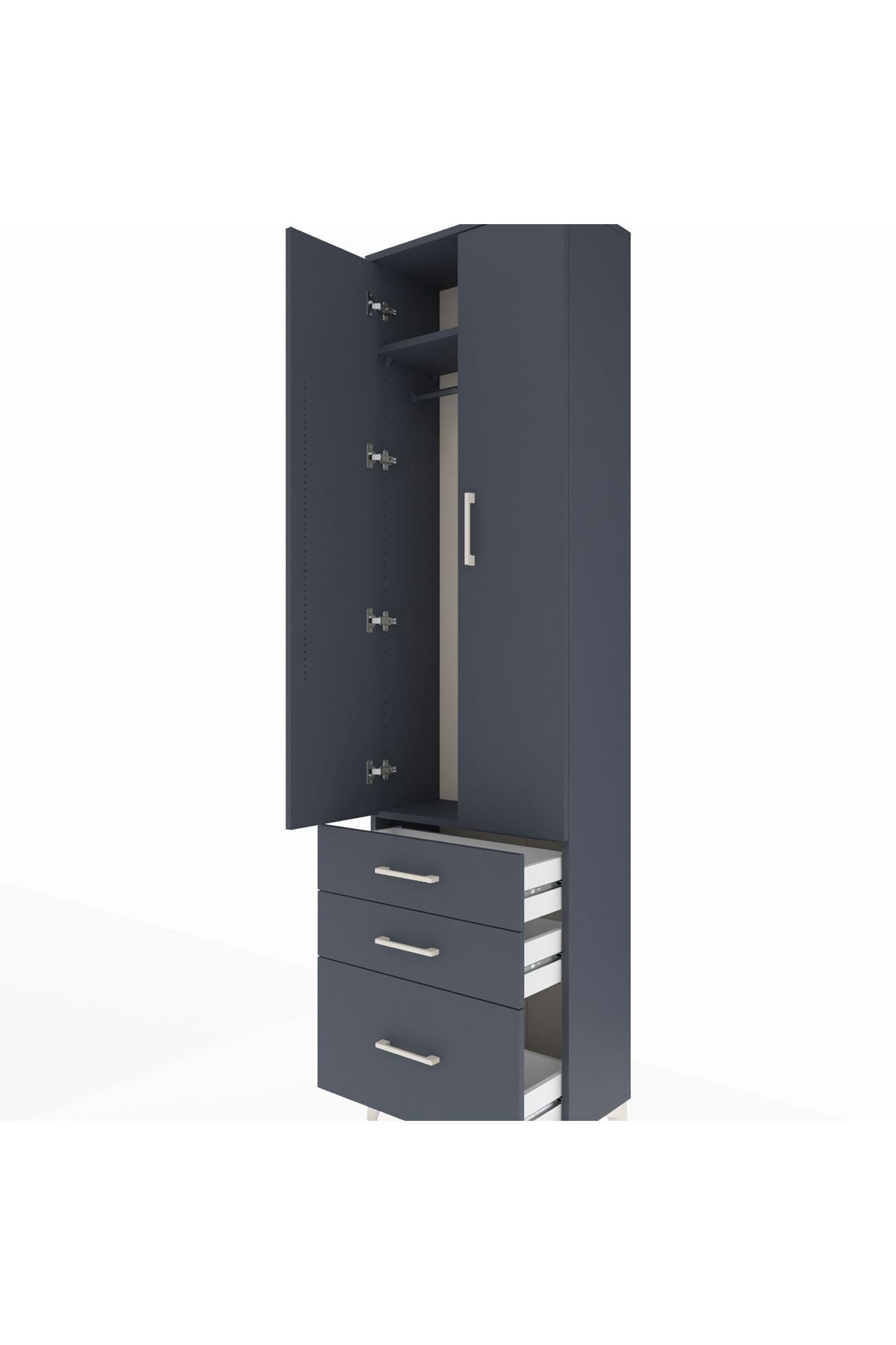 Arges Dolap 2 Raflı 3 Çekmeceli Tek Askılı 60x30x221 - S29M031V5A
