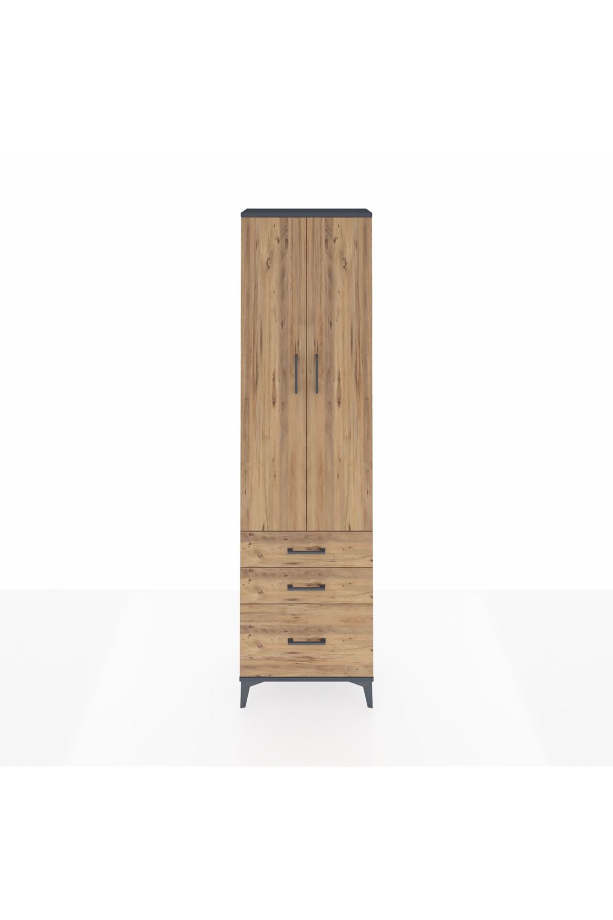 Arges Dolap 2 Raflı 3 Çekmeceli Tek Askılı 60x30x221 - S29M031V6A