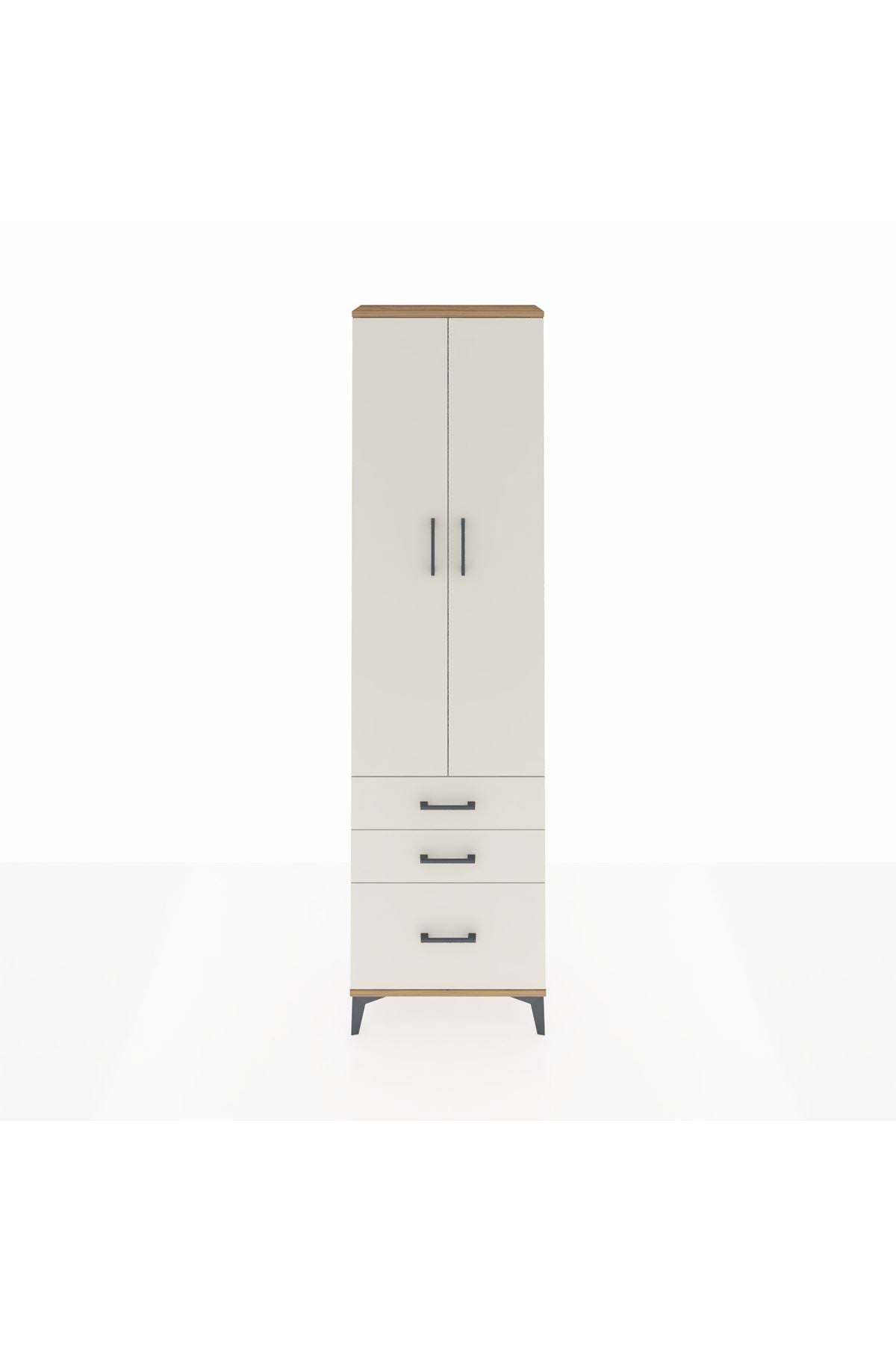 Arges Dolap 2 Raflı 3 Çekmeceli Tek Askılı 60x30x221 - S29M031V7A