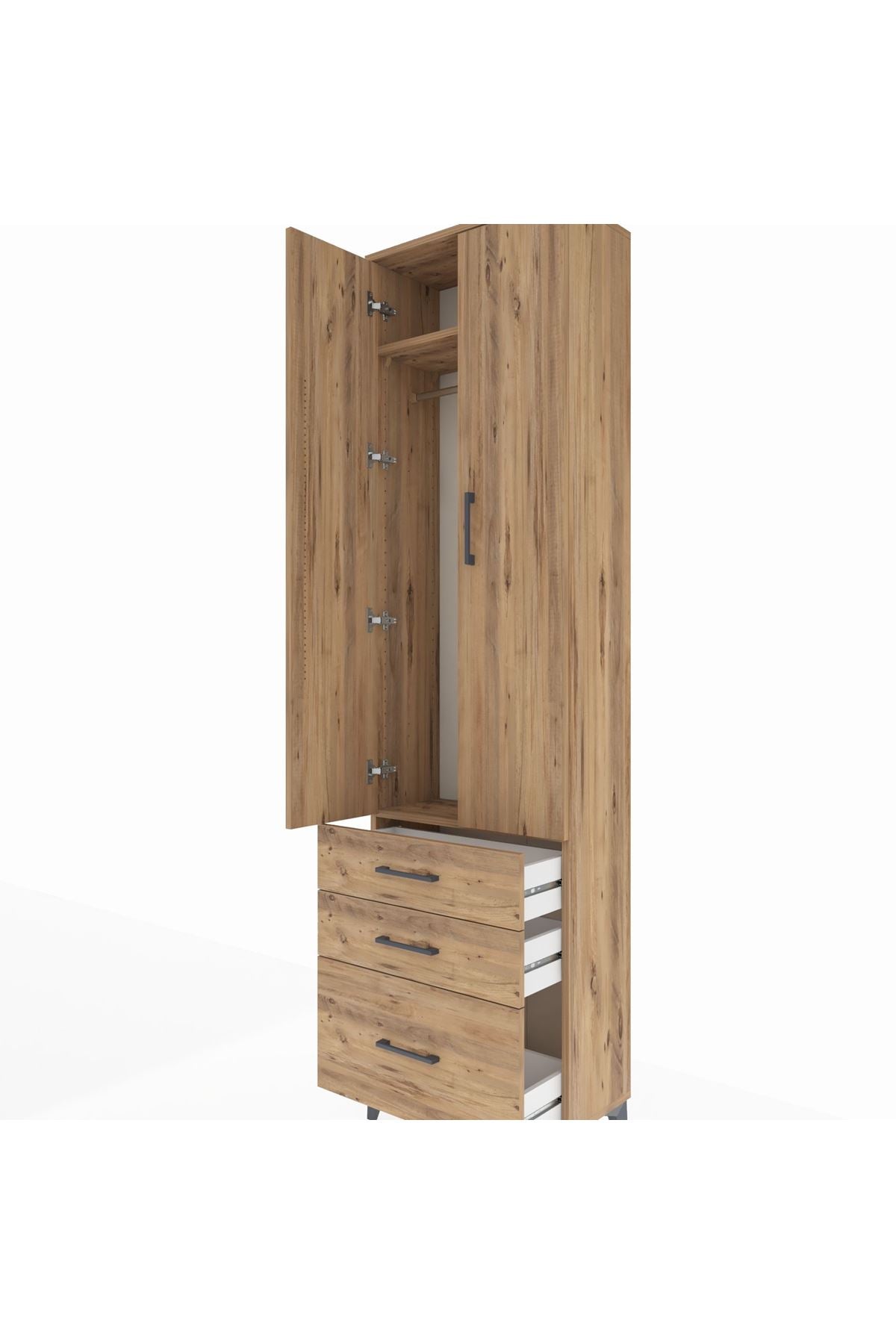 Arges Dolap 2 Raflı 3 Çekmeceli Tek Askılı 60x30x221 - S29M031V9A