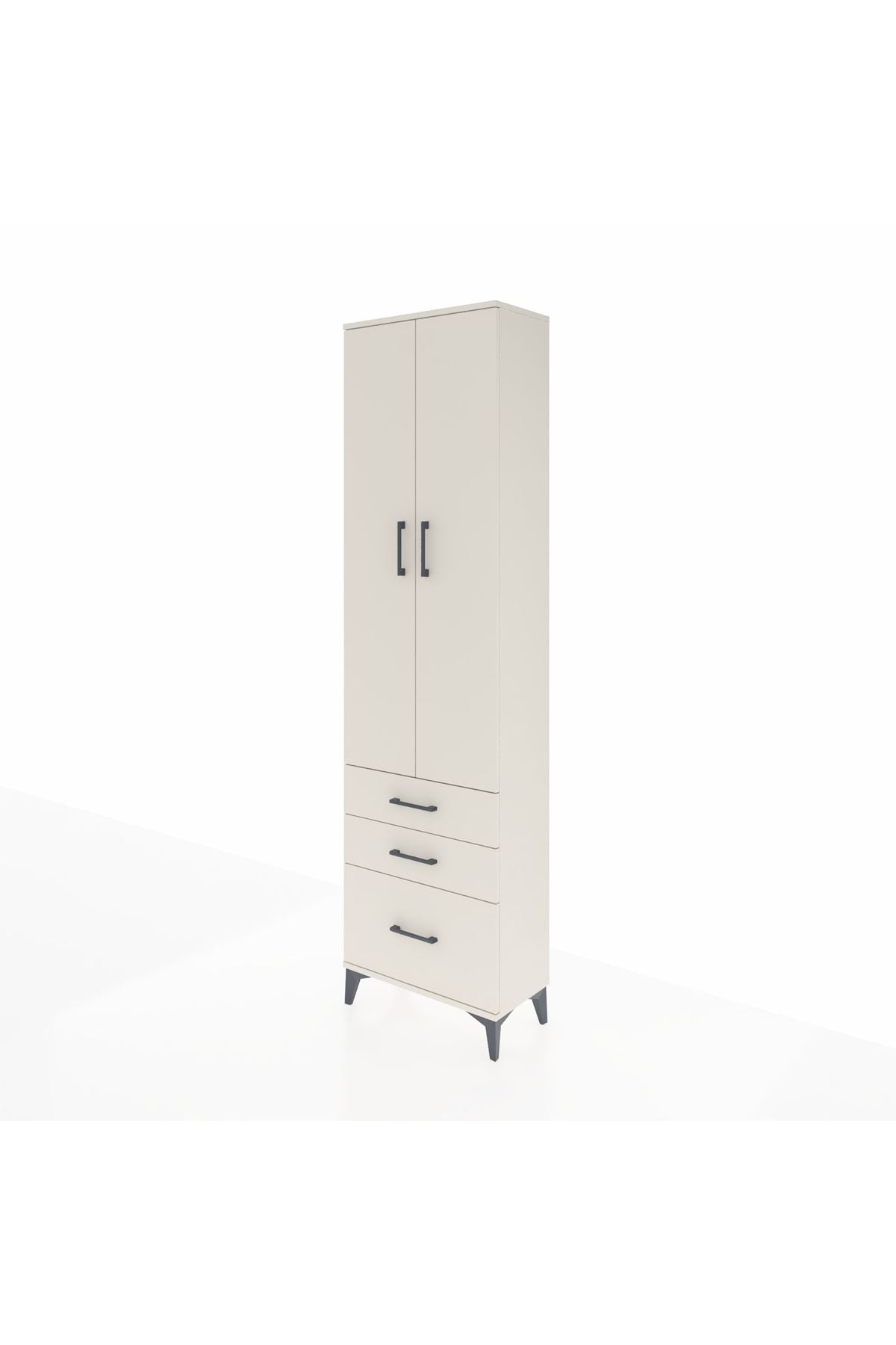Arges Dolap 4 Raflı 3 Çekmeceli 2 Kapaklı 60x30x221 - S29M032V1A
