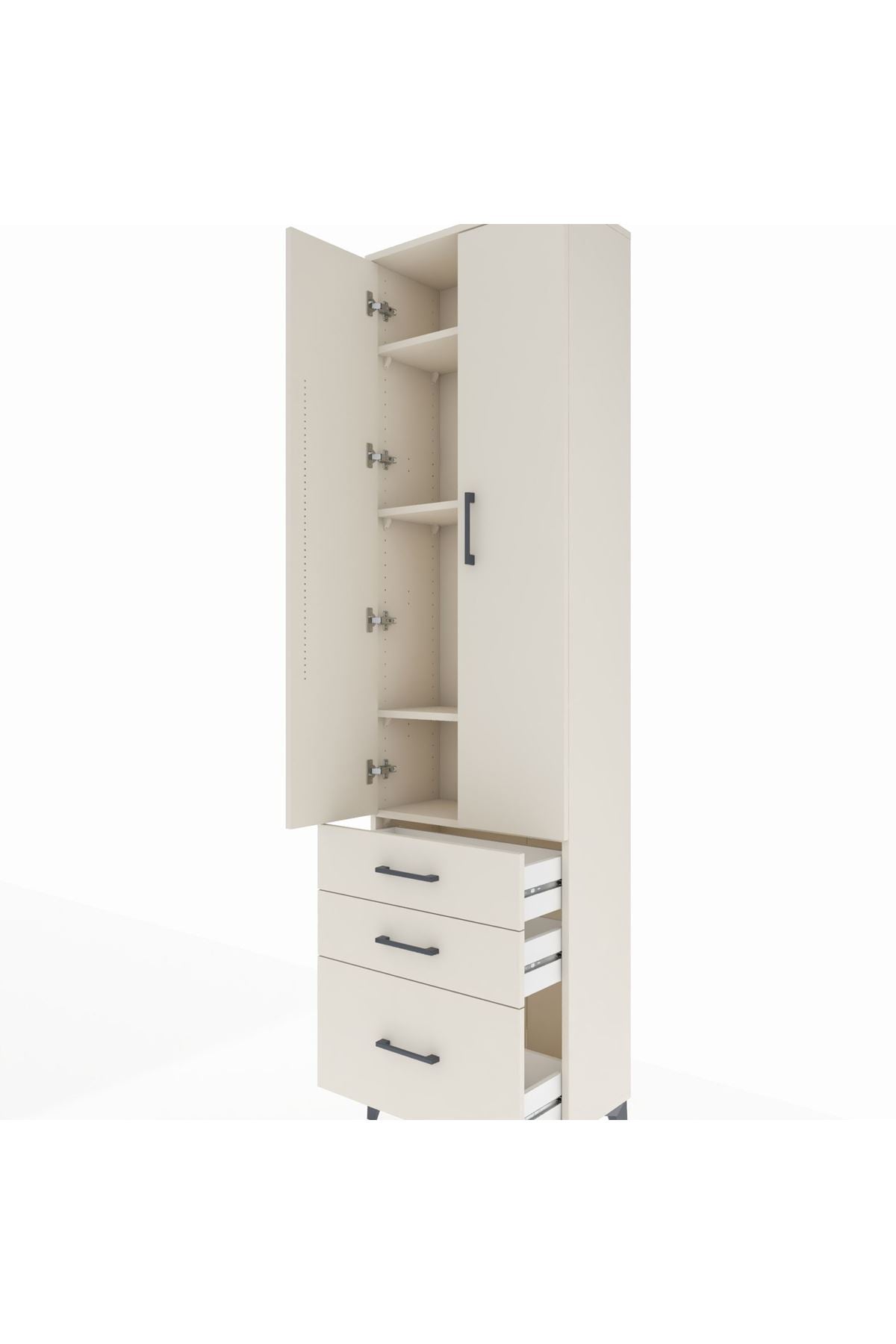 Arges Dolap 4 Raflı 3 Çekmeceli 2 Kapaklı 60x30x221 - S29M032V1A