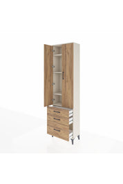 Arges Dolap 4 Raflı 3 Çekmeceli 2 Kapaklı 60x30x221 - S29M032V3A