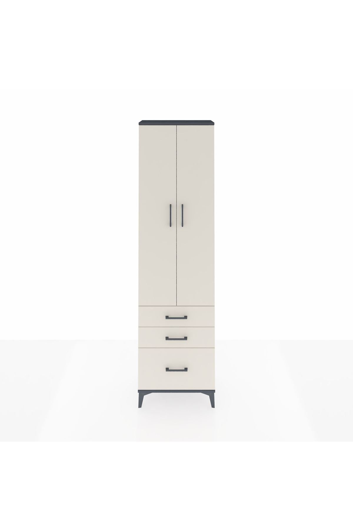 Arges Dolap 4 Raflı 3 Çekmeceli 2 Kapaklı 60x30x221 - S29M032V4A