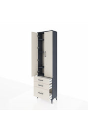 Arges Dolap 4 Raflı 3 Çekmeceli 2 Kapaklı 60x30x221 - S29M032V4A