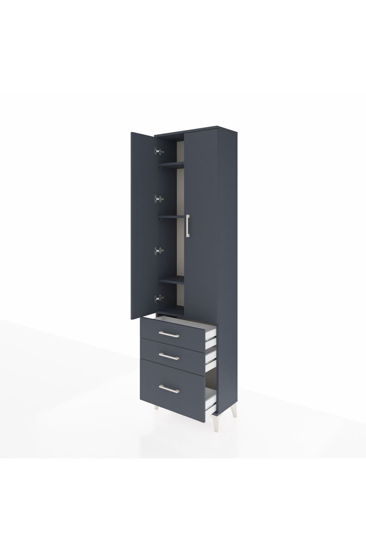 Arges Dolap 4 Raflı 3 Çekmeceli 2 Kapaklı 60x30x221 - S29M032V5A