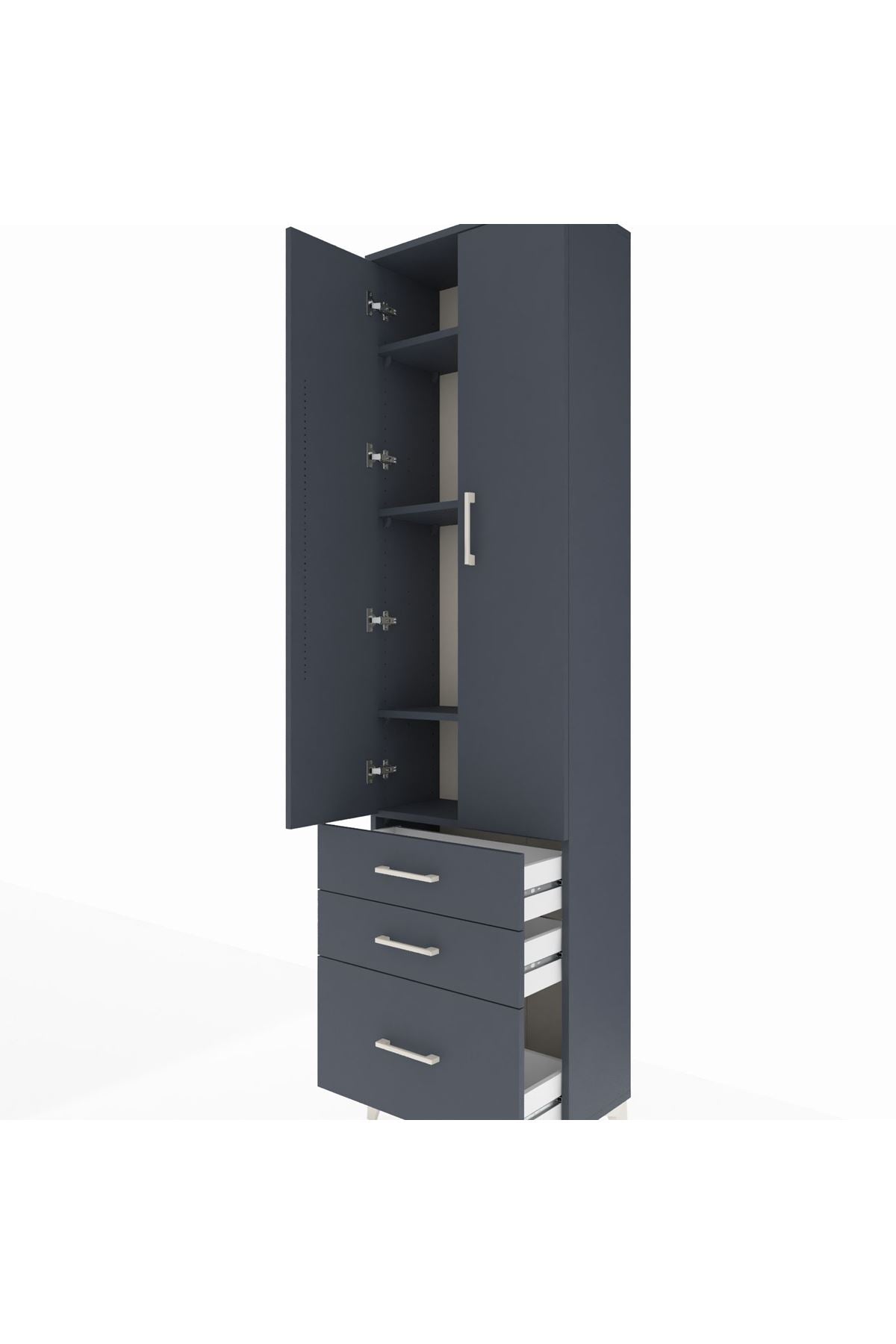 Arges Dolap 4 Raflı 3 Çekmeceli 2 Kapaklı 60x30x221 - S29M032V5A