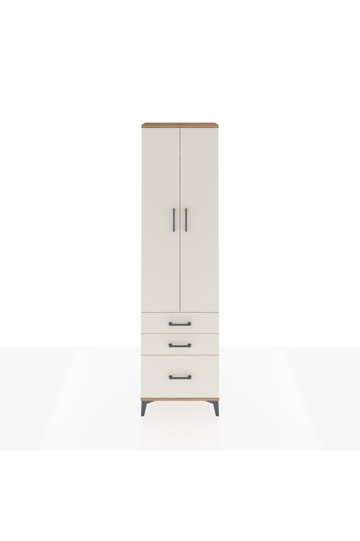 Arges Dolap 4 Raflı 3 Çekmeceli 2 Kapaklı 60x30x221 - S29M032V7A