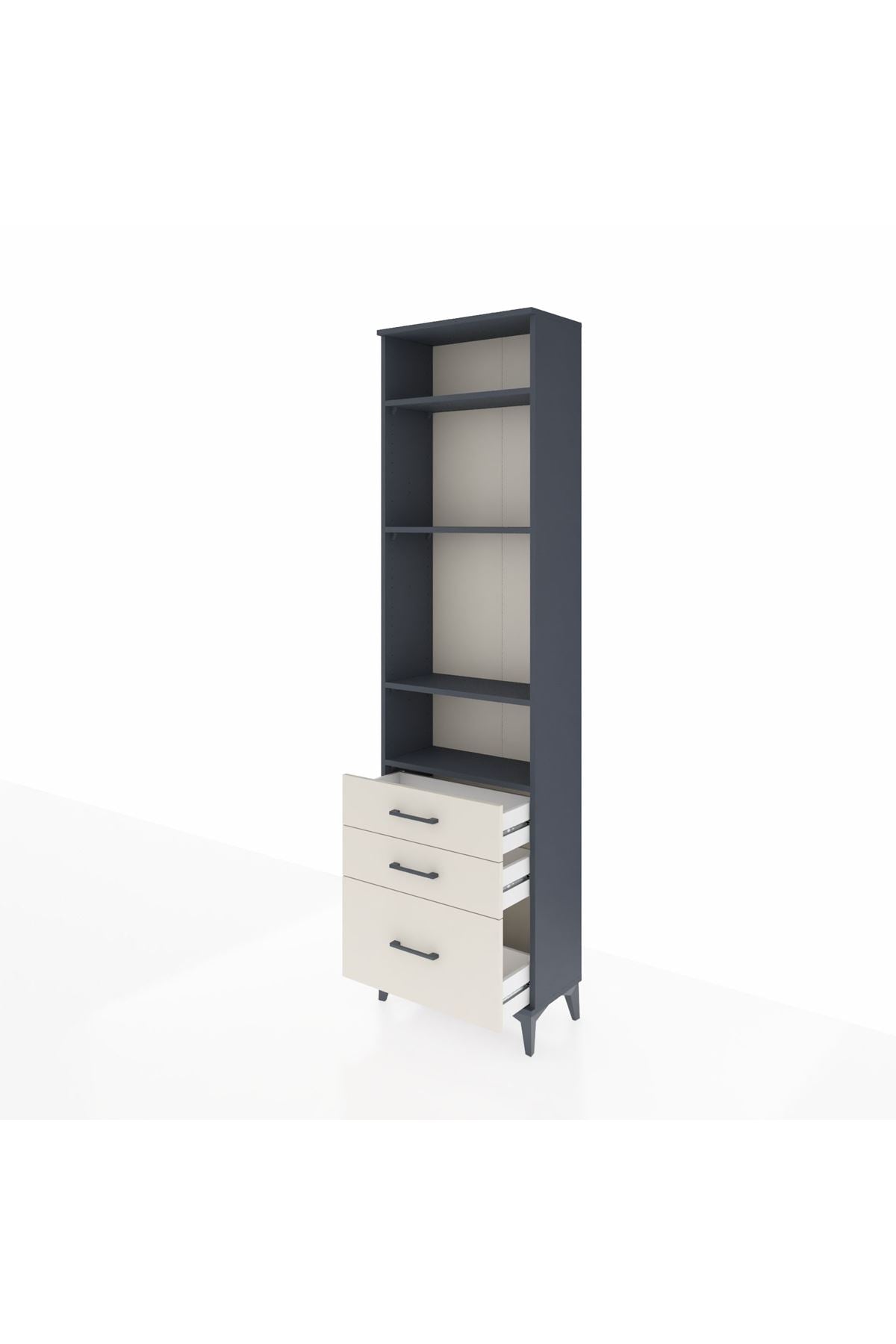 Arges Dolap 4 Raflı 3 Çekmeceli 60x30x221 - S29M033V4A