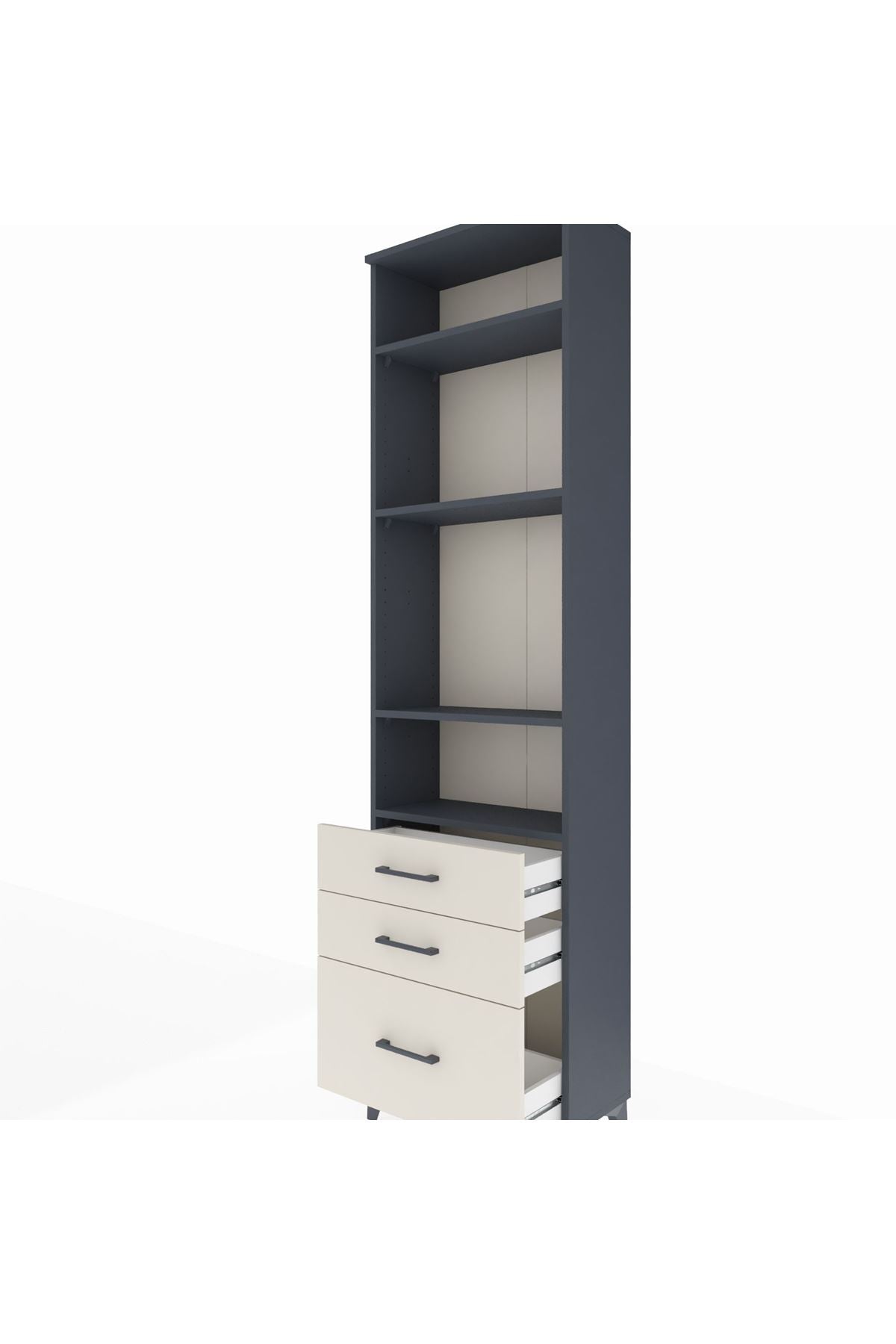 Arges Dolap 4 Raflı 3 Çekmeceli 60x30x221 - S29M033V4A