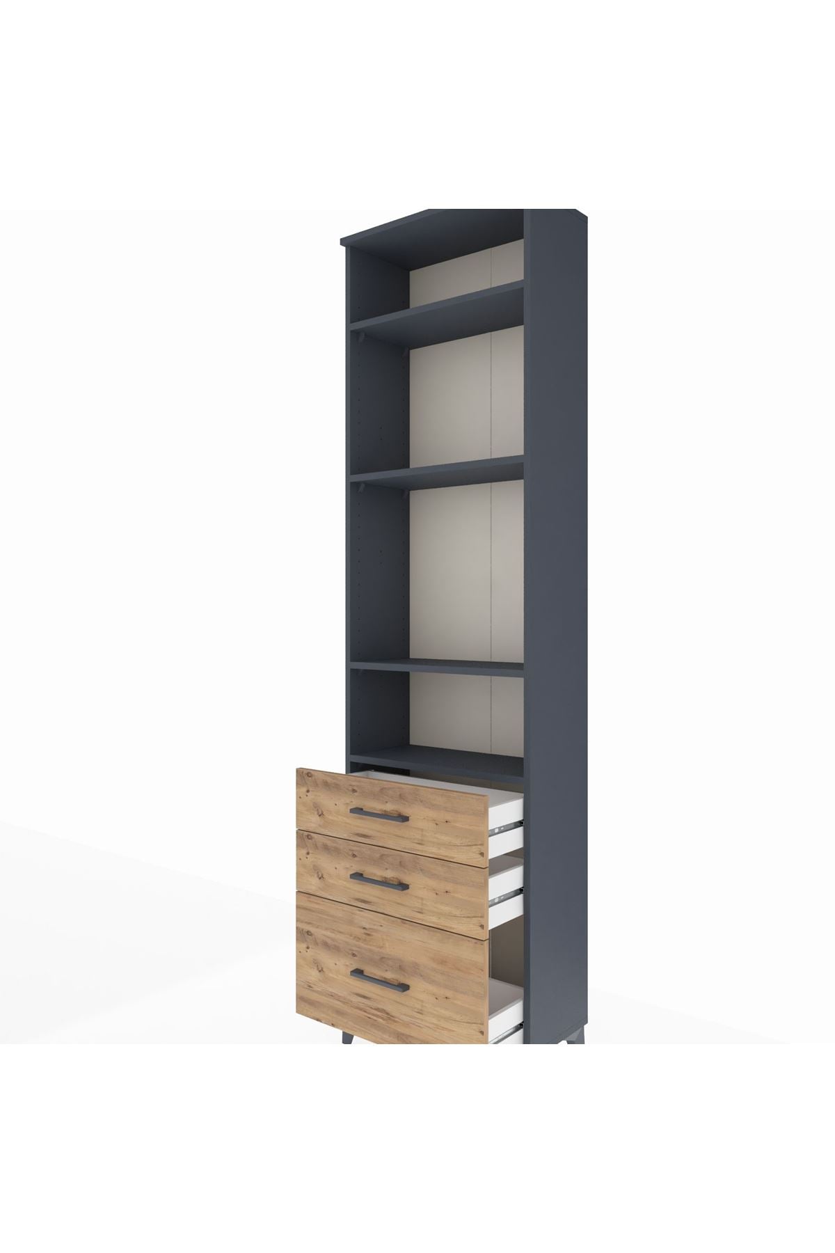 Arges Dolap 4 Raflı 3 Çekmeceli 60x30x221 - S29M033V6A