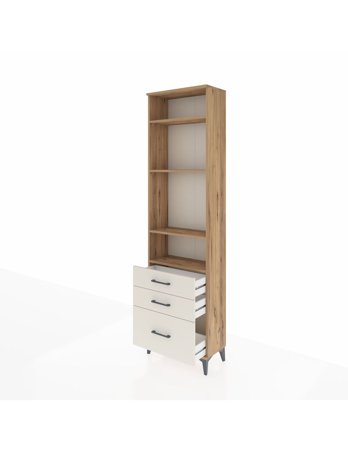 Arges Dolap 4 Raflı 3 Çekmeceli 60x30x221 - S29M033V7A