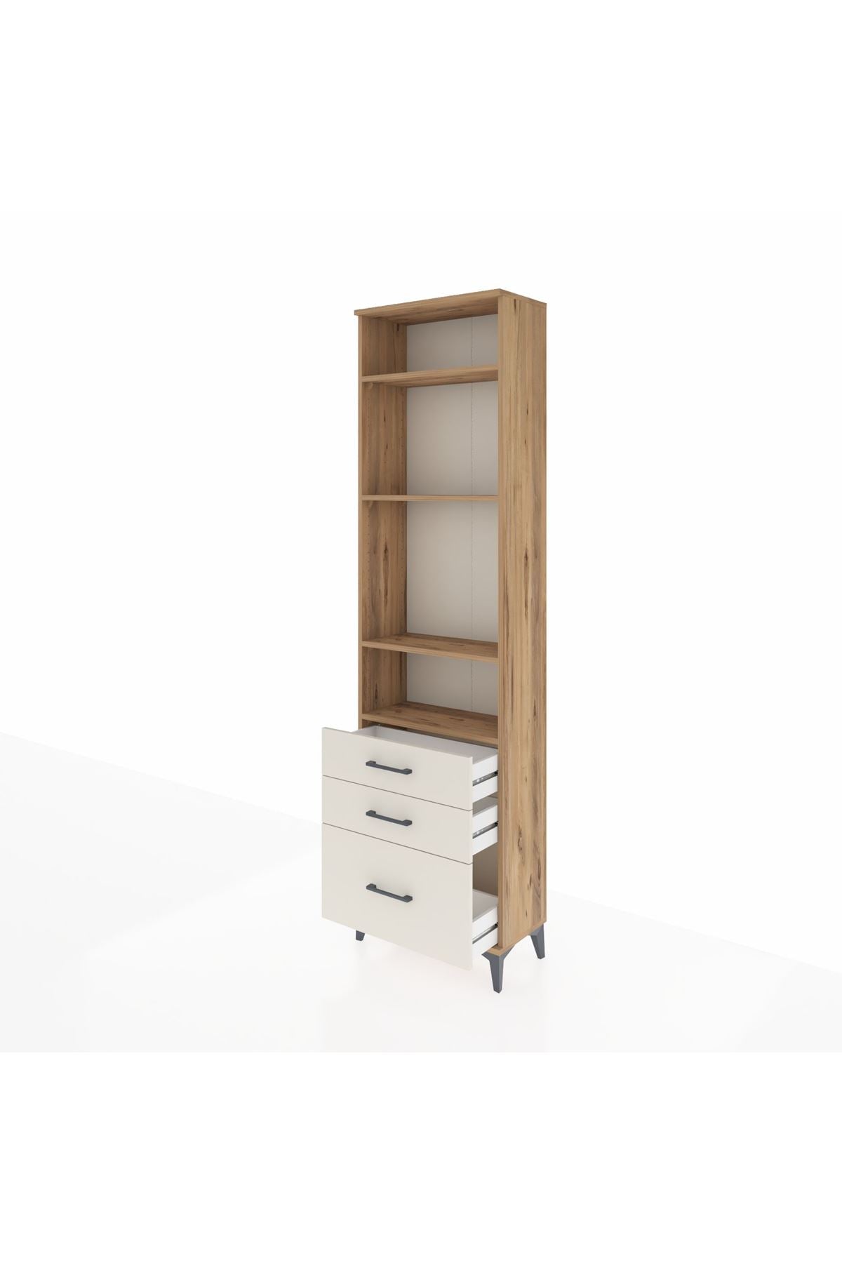 Arges Dolap 4 Raflı 3 Çekmeceli 60x30x221 - S29M033V7A