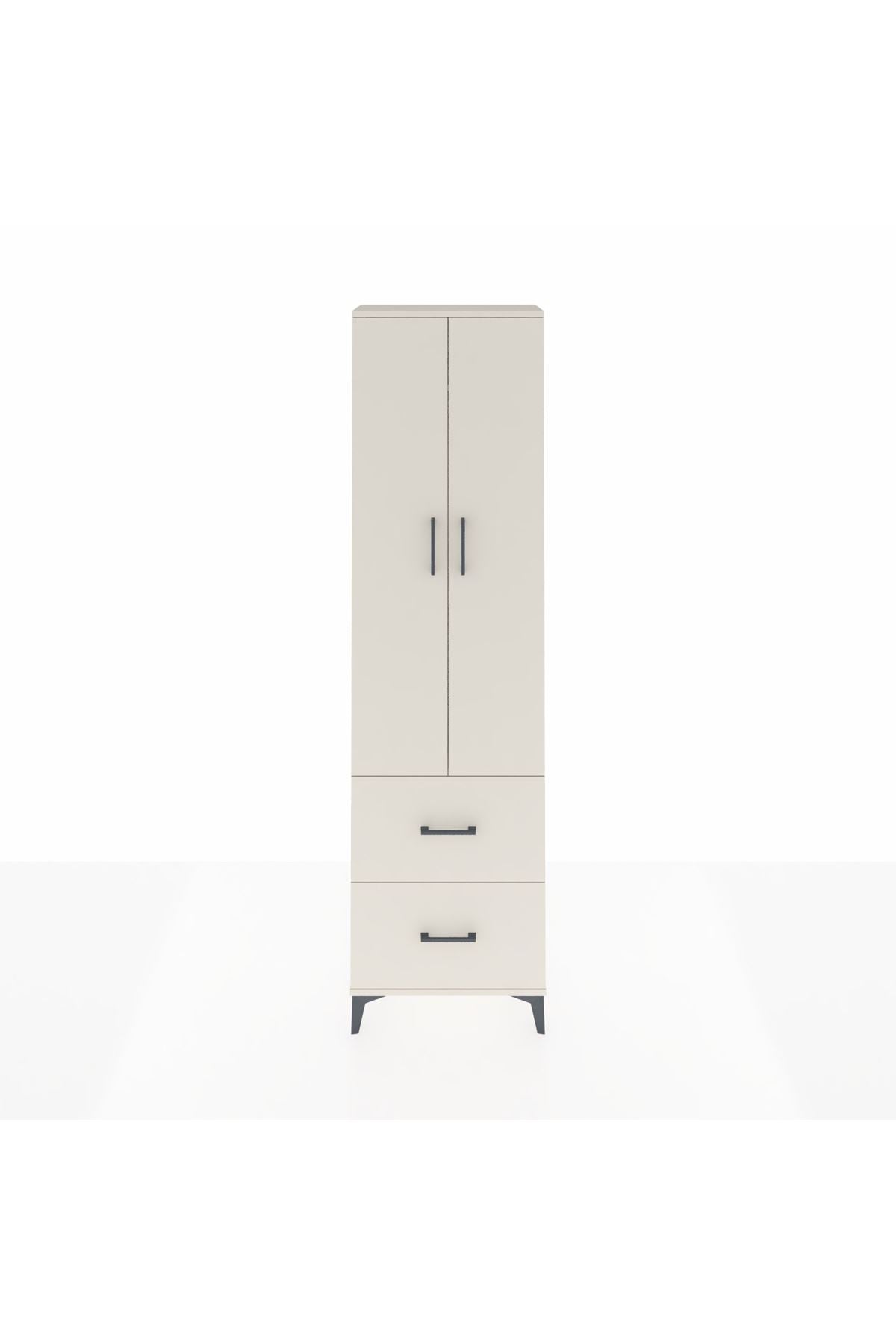 Arges Dolap 2 Raflı 2 Çekmeceli Tek Askılı 60x30x221 - S29M034V1A