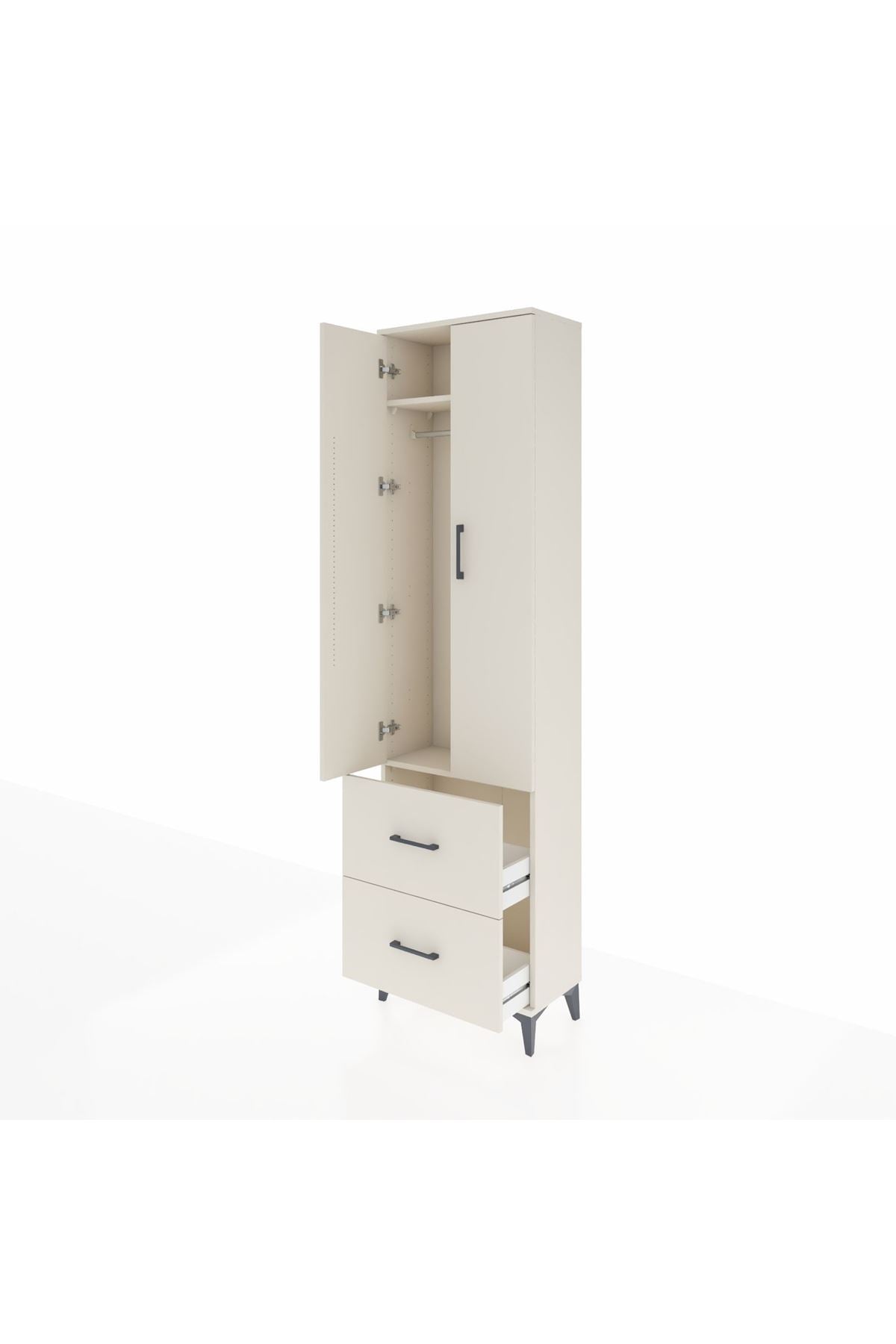 Arges Dolap 2 Raflı 2 Çekmeceli Tek Askılı 60x30x221 - S29M034V1A