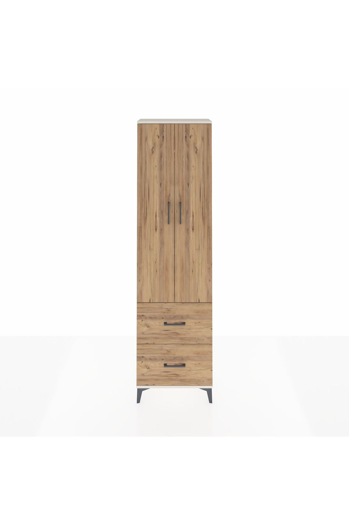Arges Dolap 2 Raflı 2 Çekmeceli Tek Askılı 60x30x221 - S29M034V3A