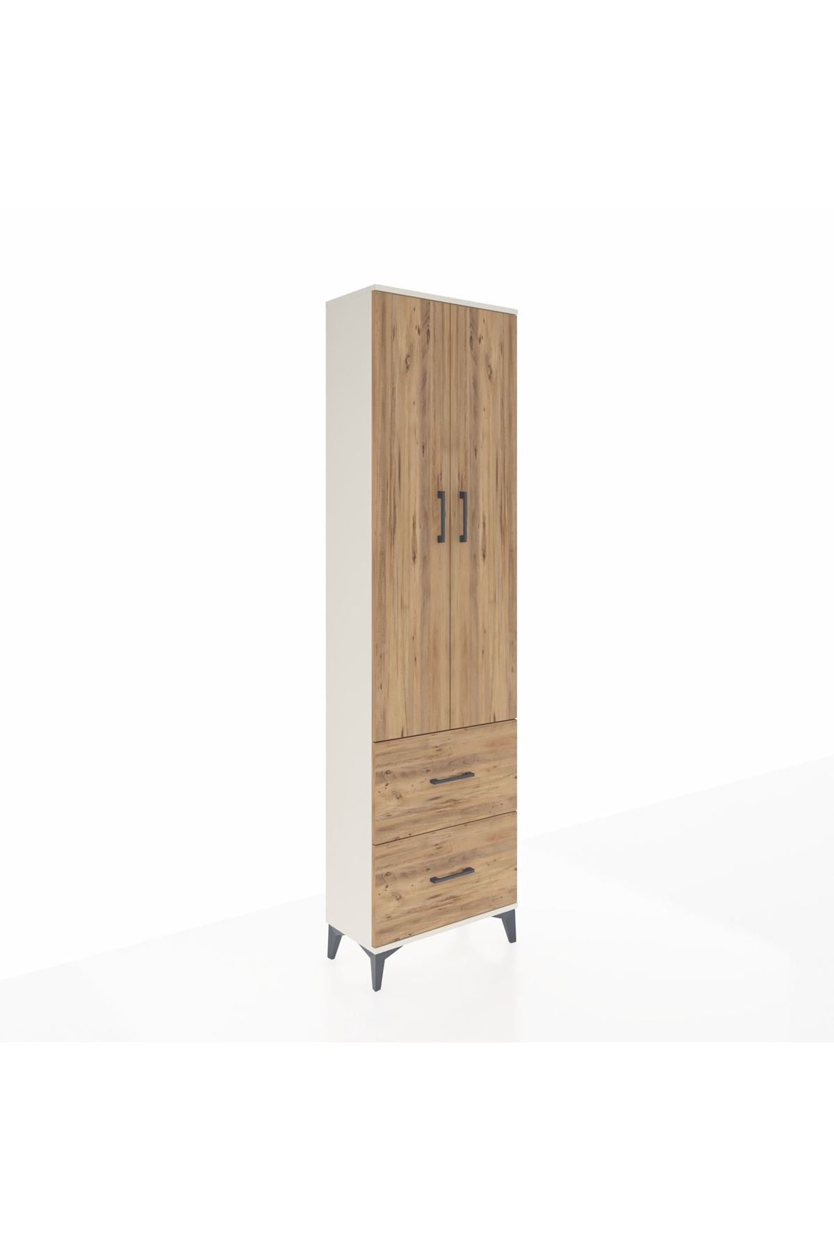 Arges Dolap 2 Raflı 2 Çekmeceli Tek Askılı 60x30x221 - S29M034V3A