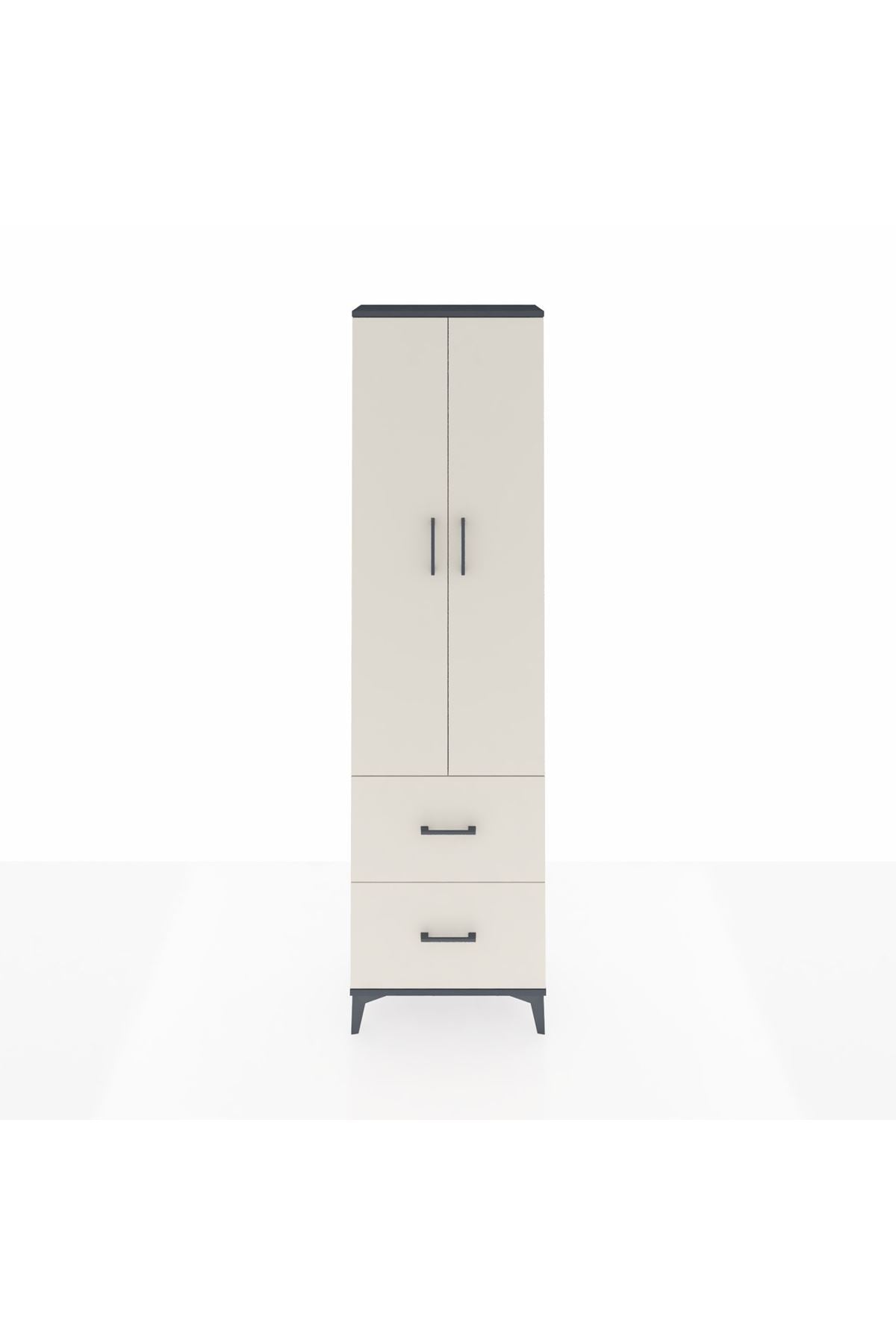 Arges Dolap 2 Raflı 2 Çekmeceli Tek Askılı 60x30x221 - S29M034V4A