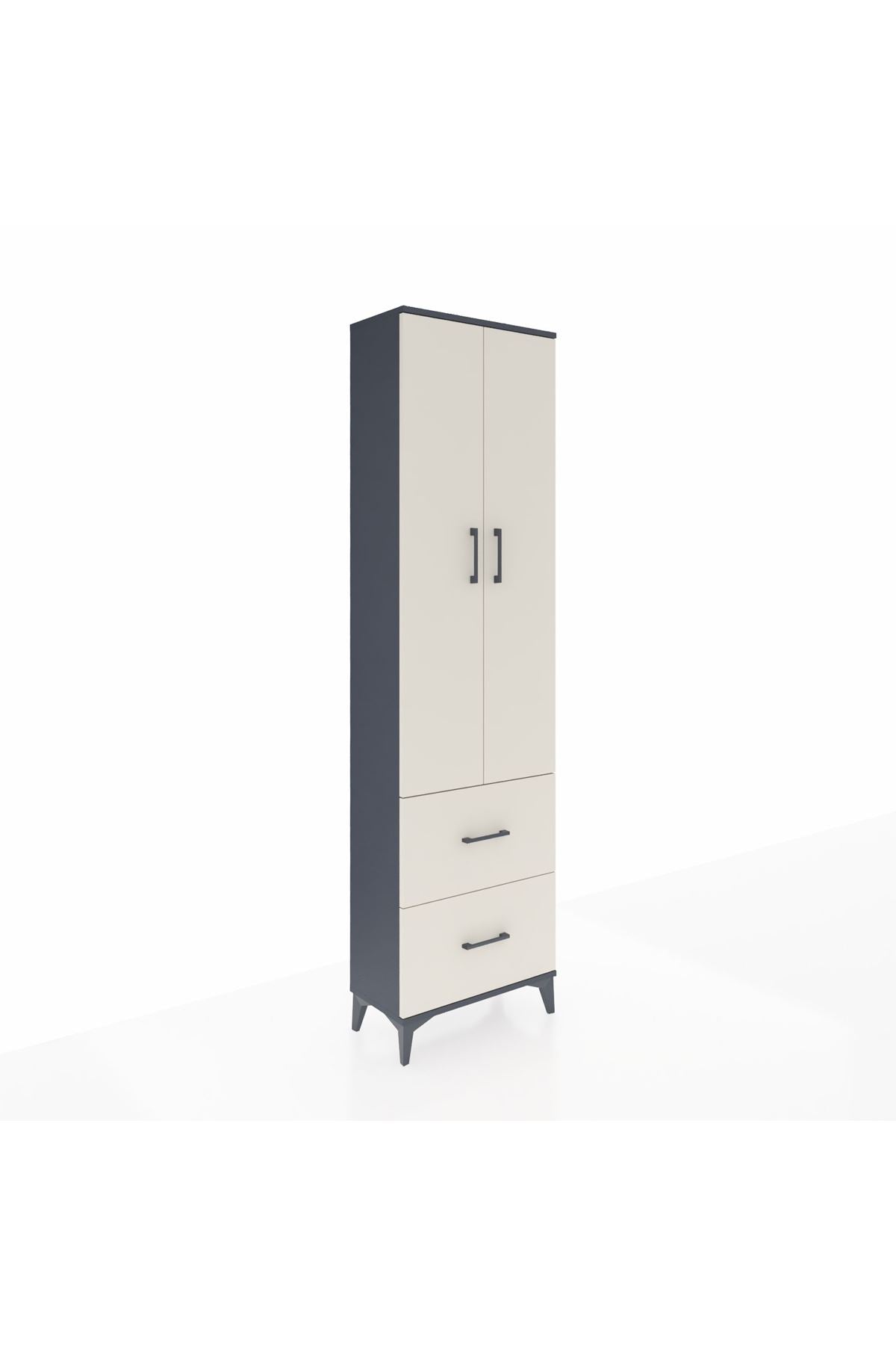 Arges Dolap 2 Raflı 2 Çekmeceli Tek Askılı 60x30x221 - S29M034V4A