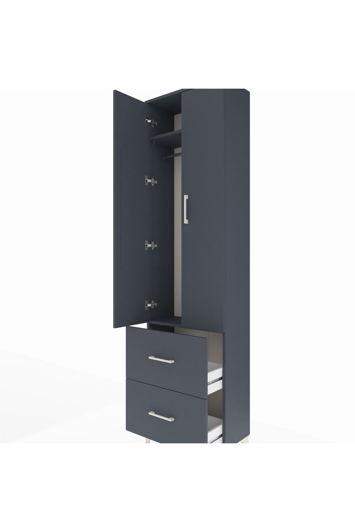 Arges Dolap 2 Raflı 2 Çekmeceli Tek Askılı 60x30x221 - S29M034V5A