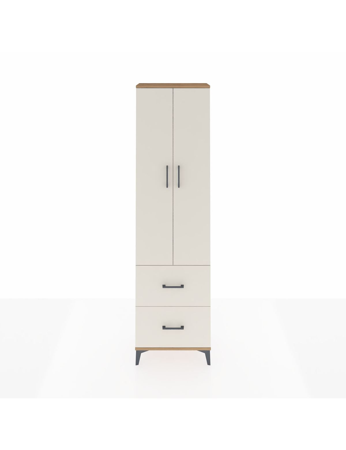 Arges Dolap 2 Raflı 2 Çekmeceli Tek Askılı 60x30x221 - S29M034V7A