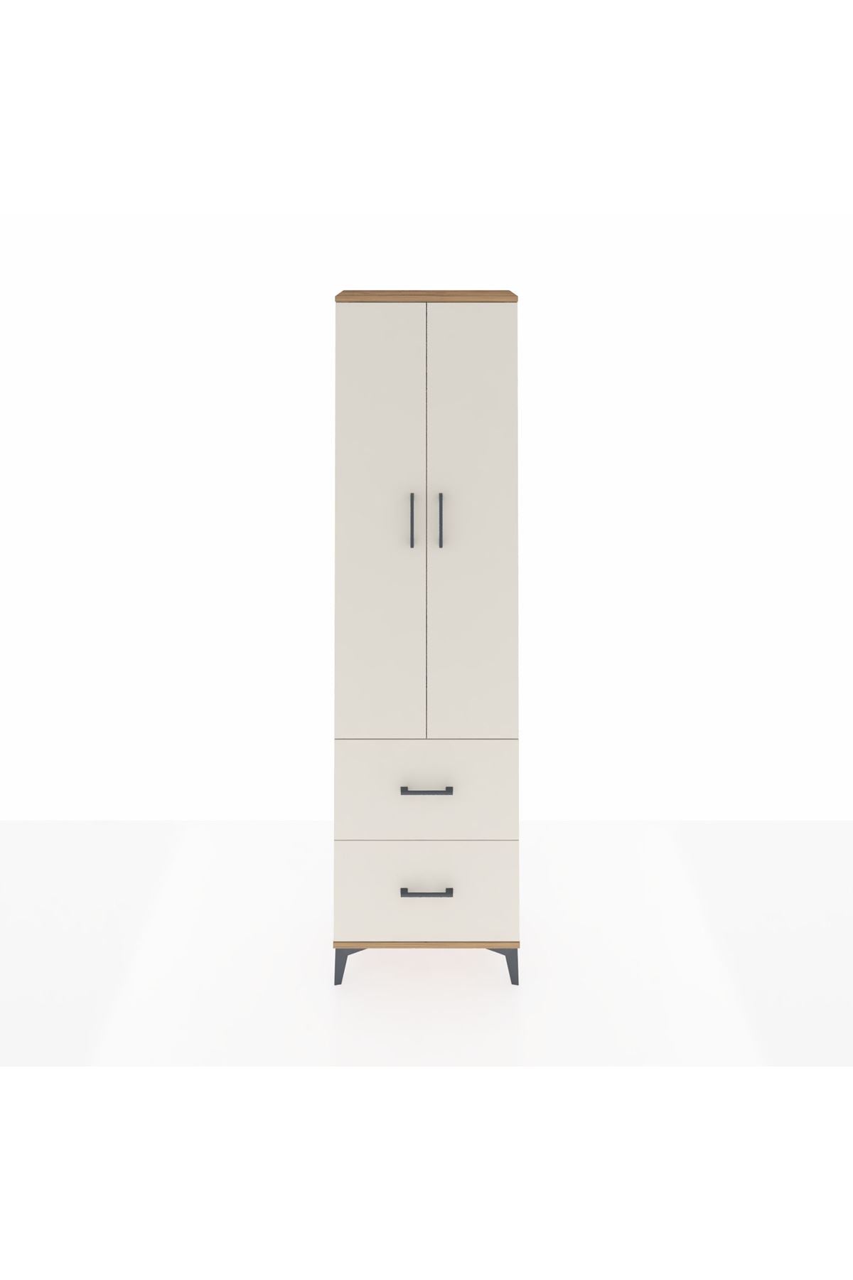 Arges Dolap 2 Raflı 2 Çekmeceli Tek Askılı 60x30x221 - S29M034V7A