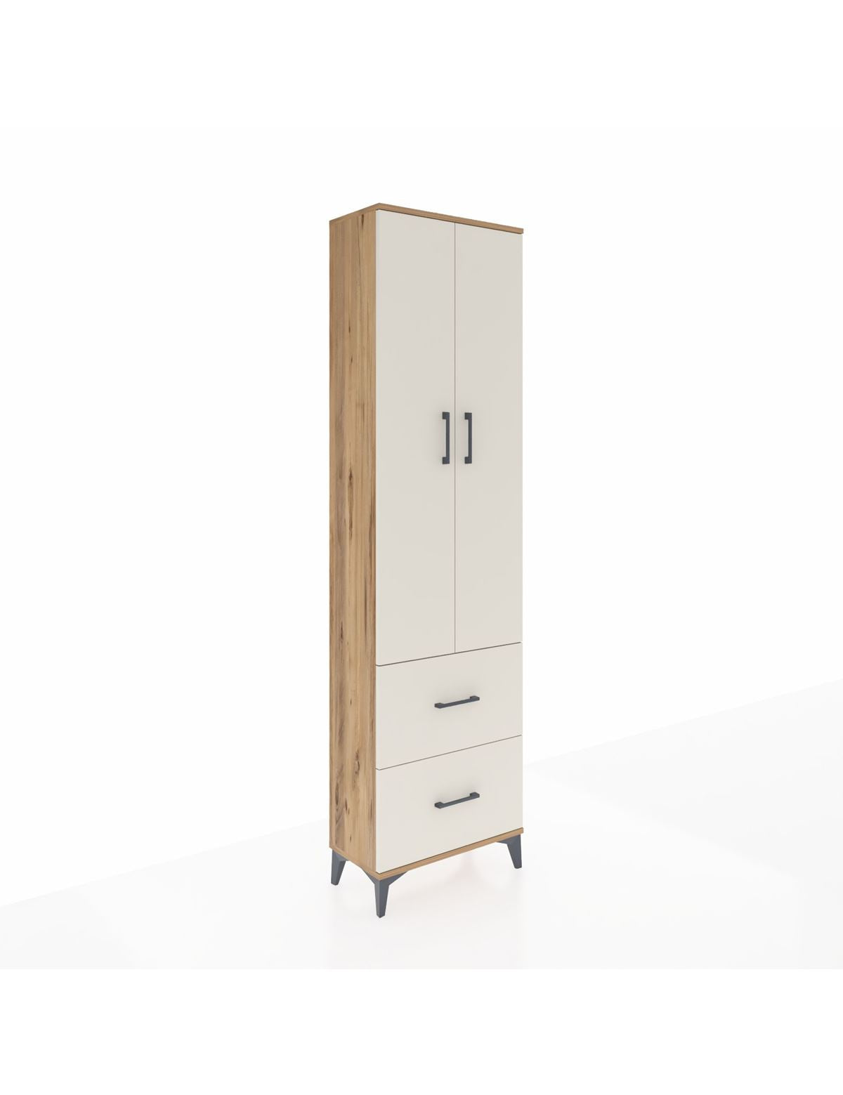 Arges Dolap 2 Raflı 2 Çekmeceli Tek Askılı 60x30x221 - S29M034V7A