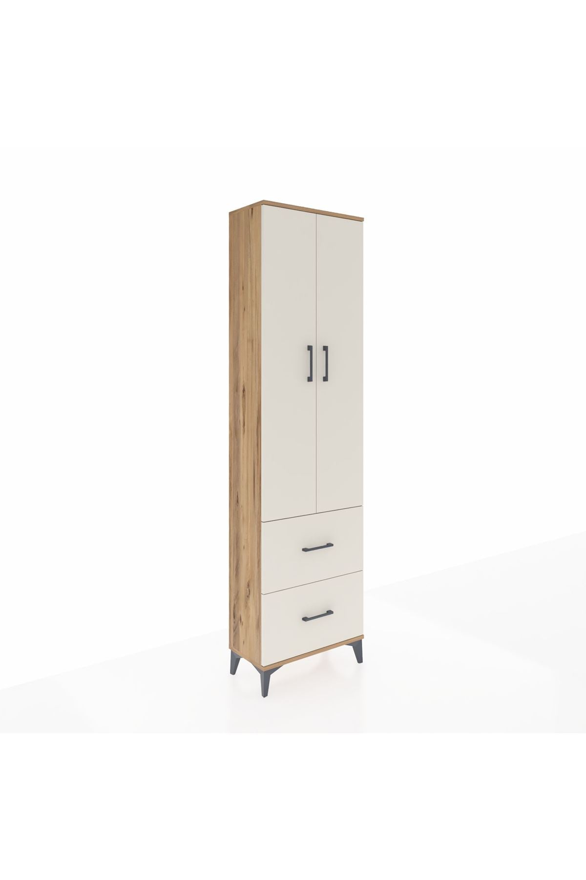 Arges Dolap 2 Raflı 2 Çekmeceli Tek Askılı 60x30x221 - S29M034V7A
