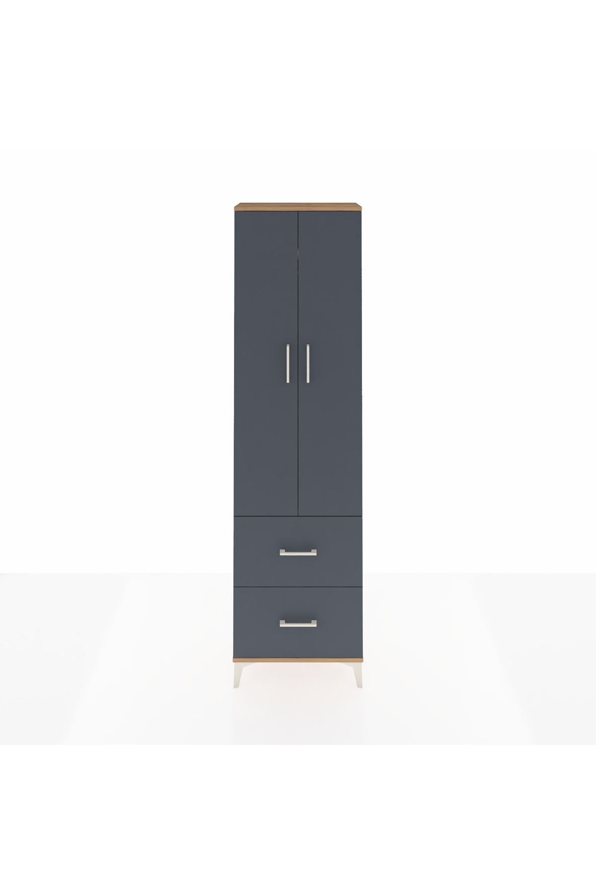 Arges Dolap 2 Raflı 2 Çekmeceli Tek Askılı 60x30x221 - S29M034V8A