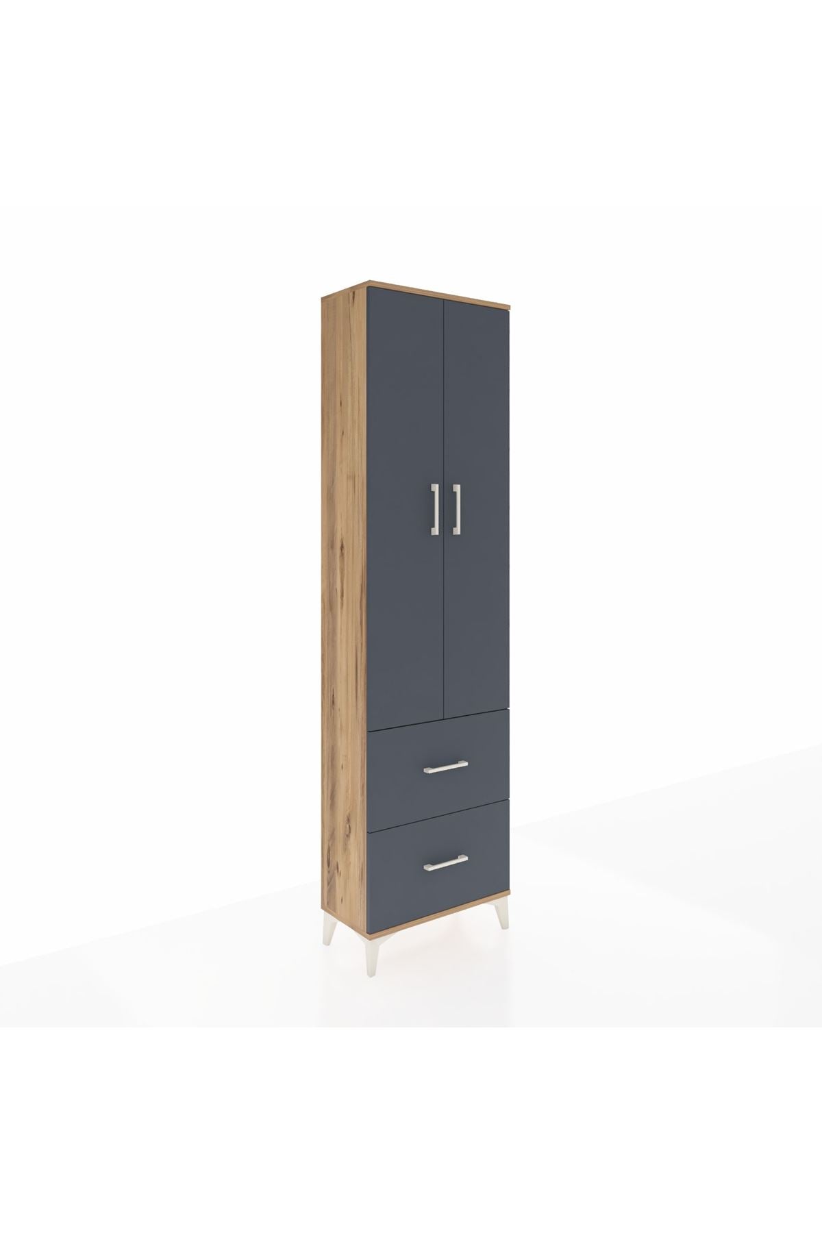 Arges Dolap 2 Raflı 2 Çekmeceli Tek Askılı 60x30x221 - S29M034V8A