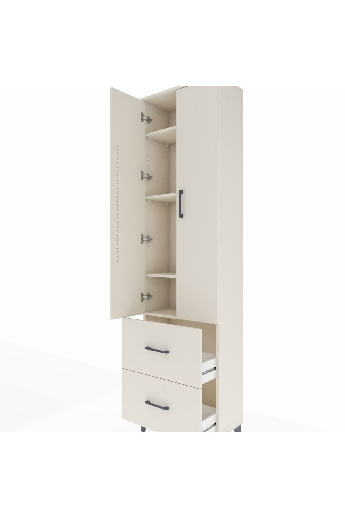 Arges Dolap 4 Raflı 2 Çekmeceli 2 Kapaklı 60x30x221 - S29M035V1A