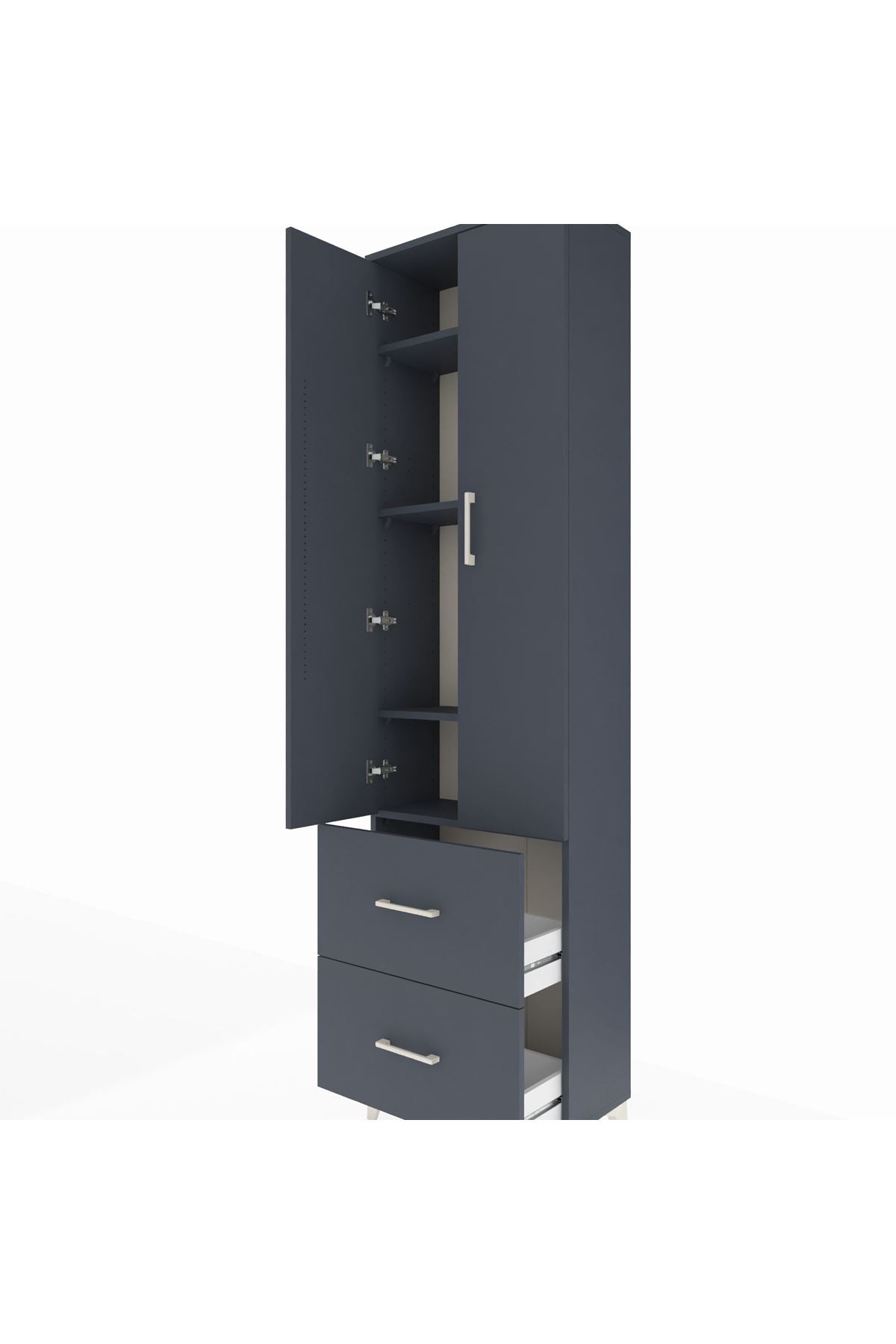 Arges Dolap 4 Raflı 2 Çekmeceli 2 Kapaklı 60x30x221 - S29M035V5A