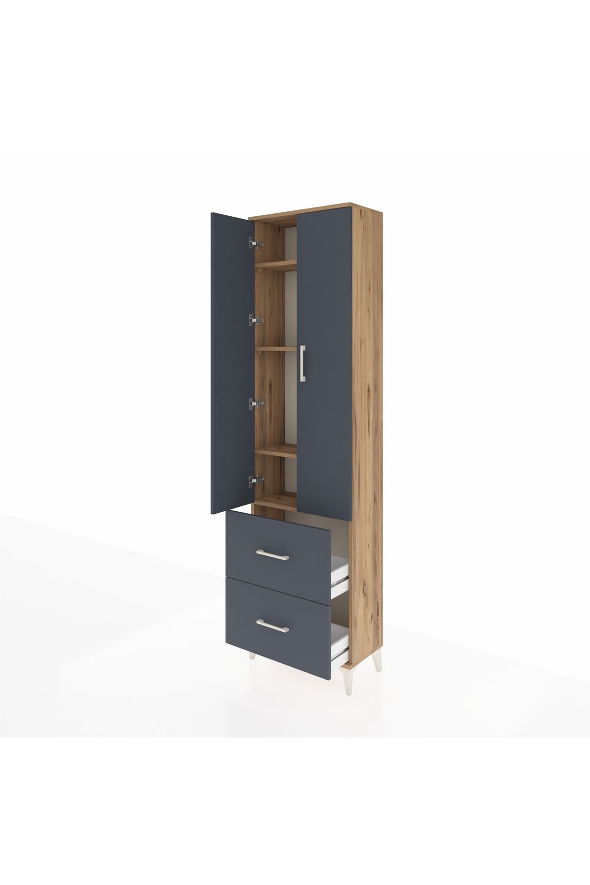 Arges Dolap 4 Raflı 2 Çekmeceli 2 Kapaklı 60x30x221 - S29M035V8A