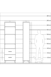 Arges Dolap 4 Raflı 2 Çekmeceli 60x30x221 - S29M036V3A