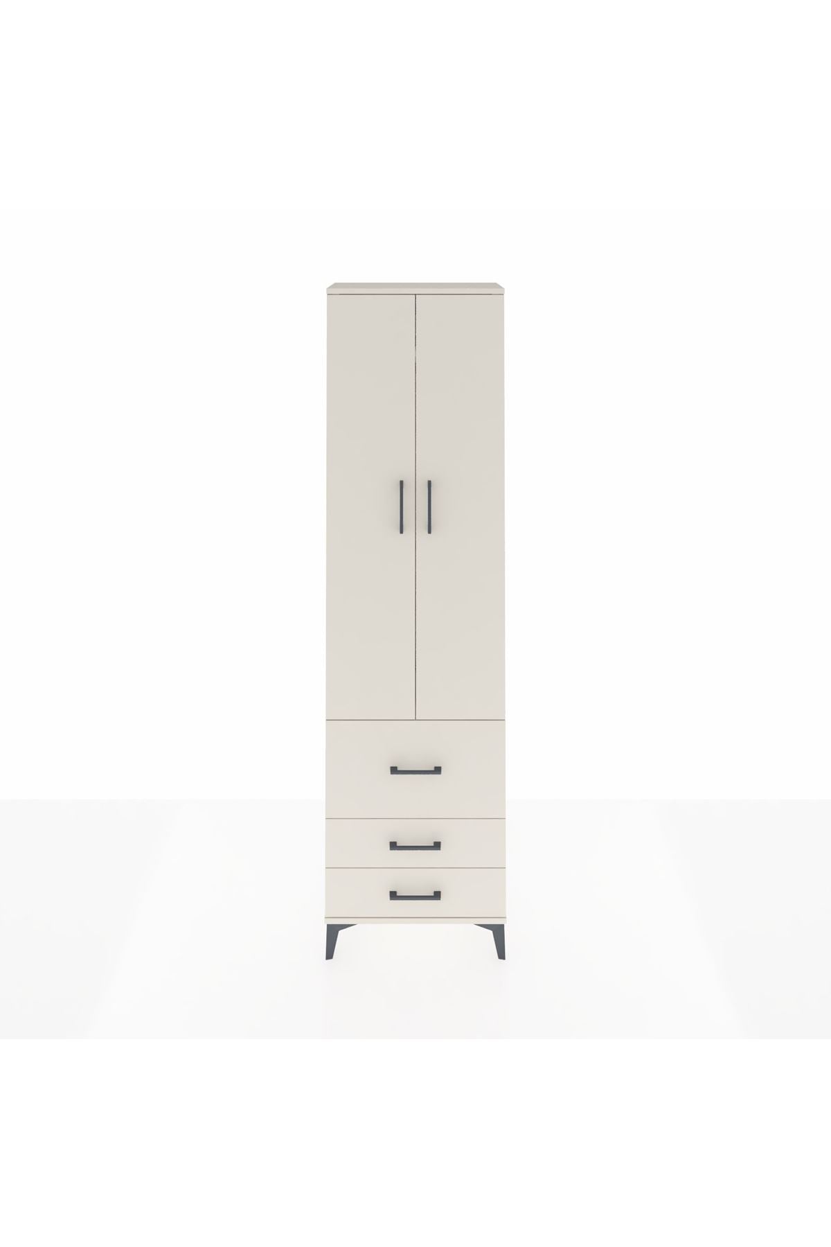Arges Dolap 2 Raflı 3 Çekmeceli Tek Askılı 60x30x221 - S29M037V1A