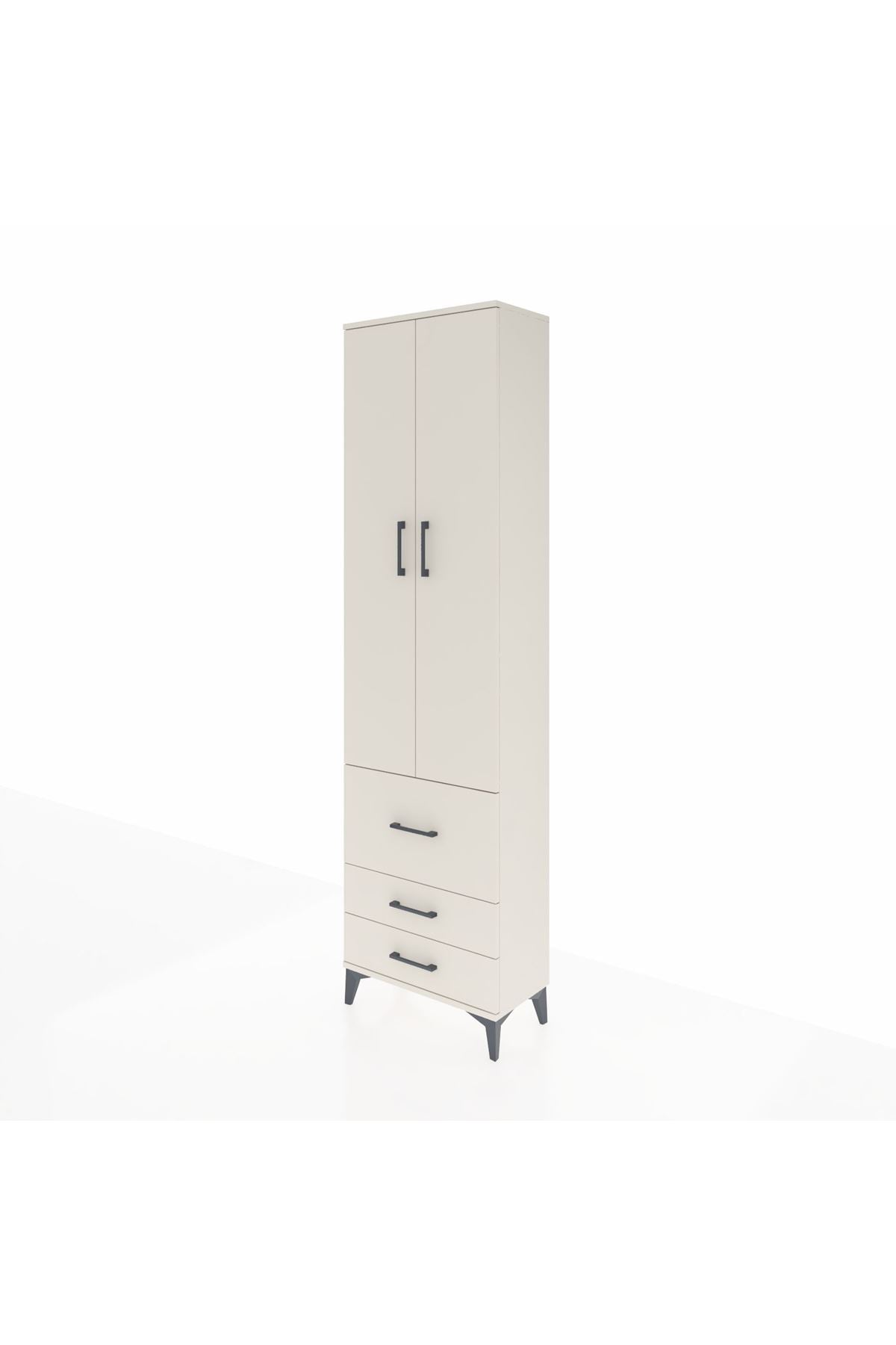 Arges Dolap 2 Raflı 3 Çekmeceli Tek Askılı 60x30x221 - S29M037V1A