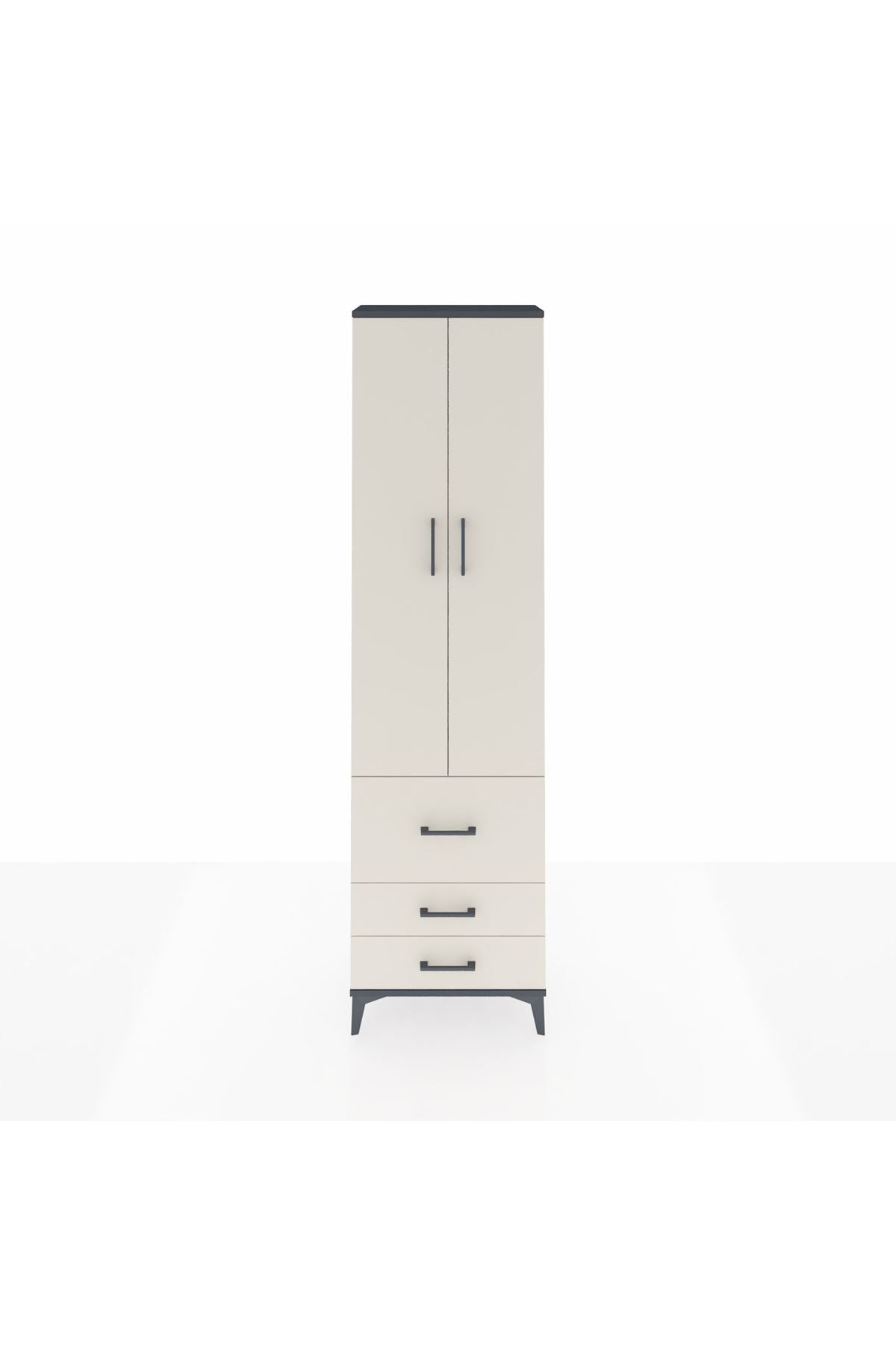 Arges Dolap 2 Raflı 3 Çekmeceli Tek Askılı 60x30x221 - S29M037V4A