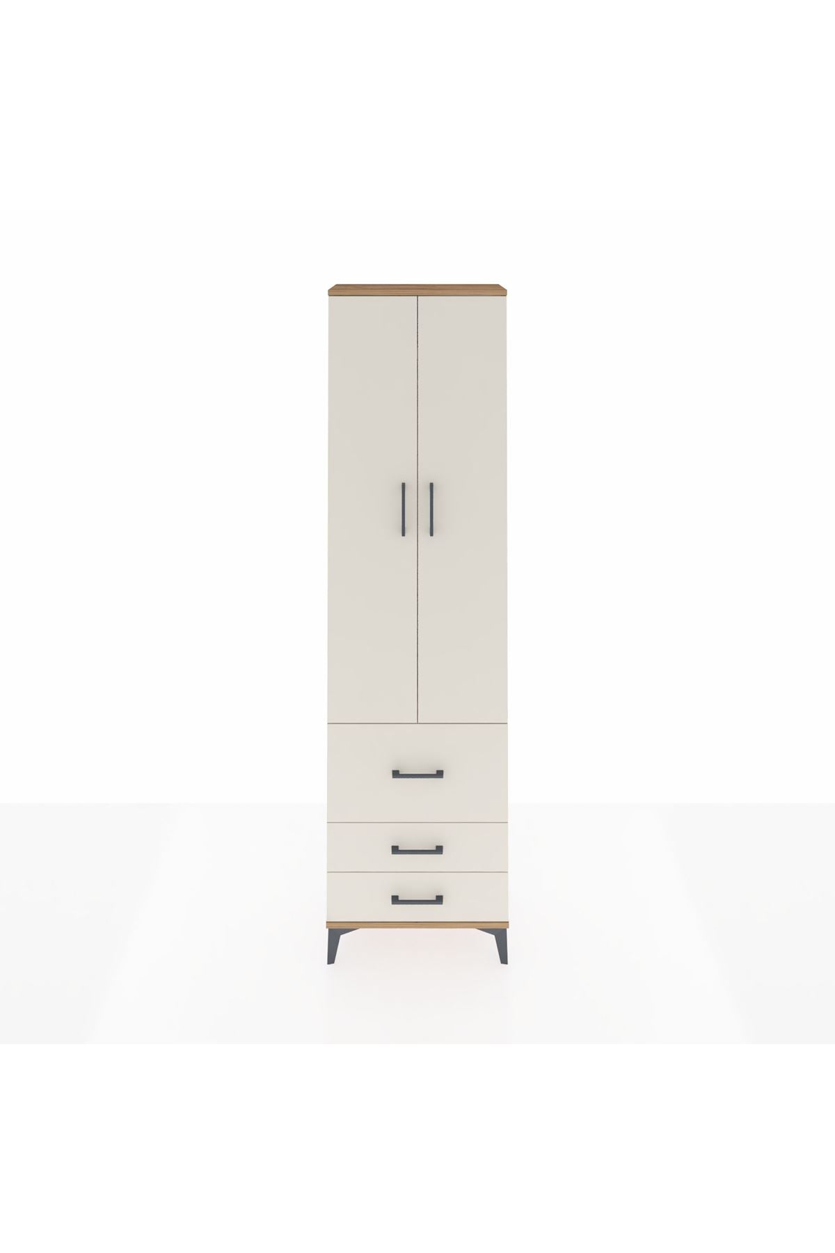 Arges Dolap 2 Raflı 3 Çekmeceli Tek Askılı 60x30x221 - S29M037V7A