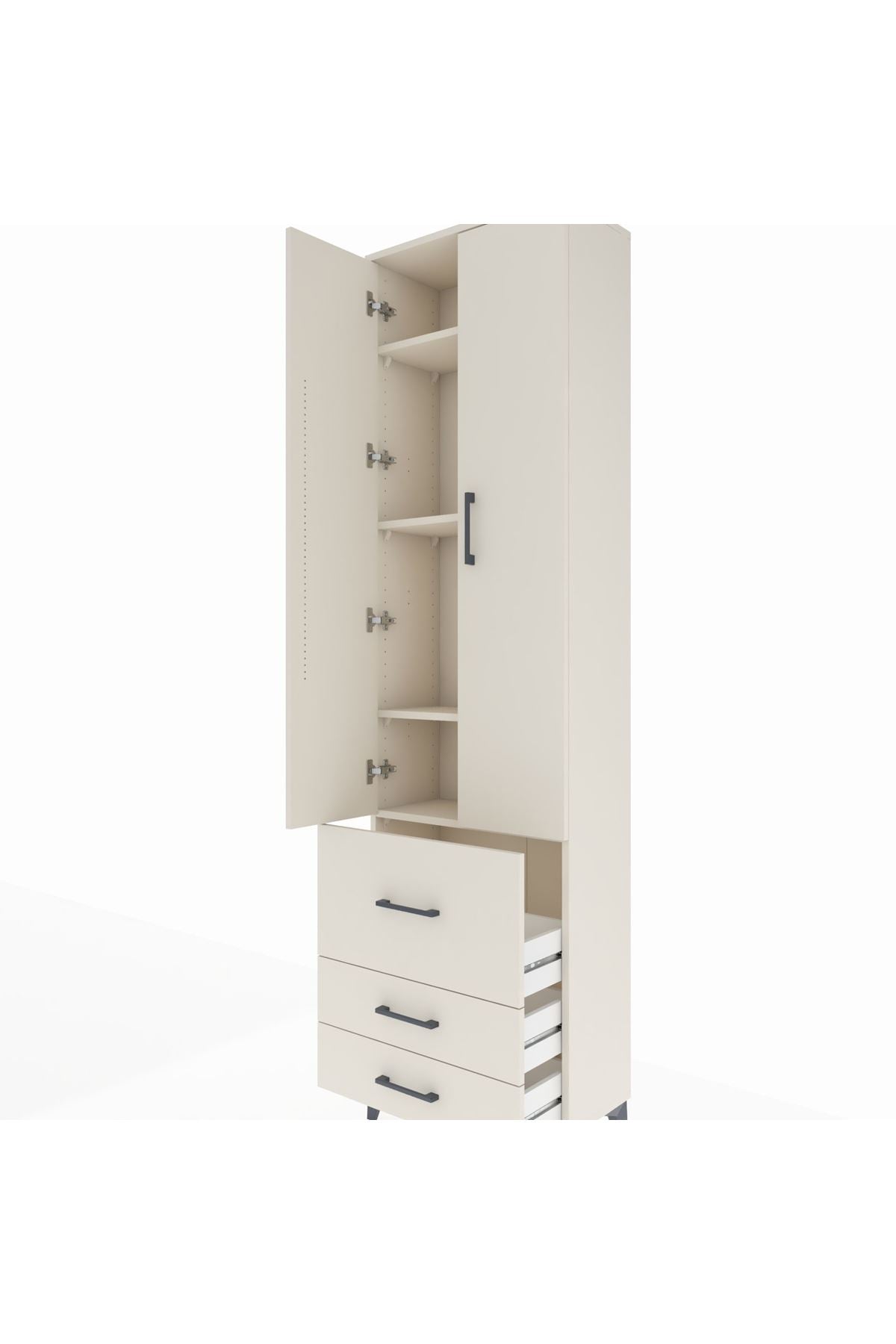 Arges Dolap 4 Raflı 3 Çekmeceli 2 Kapaklı 60x30x221 - S29M038V1A