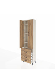 Arges Dolap 4 Raflı 3 Çekmeceli 2 Kapaklı 60x30x221 - S29M038V3A