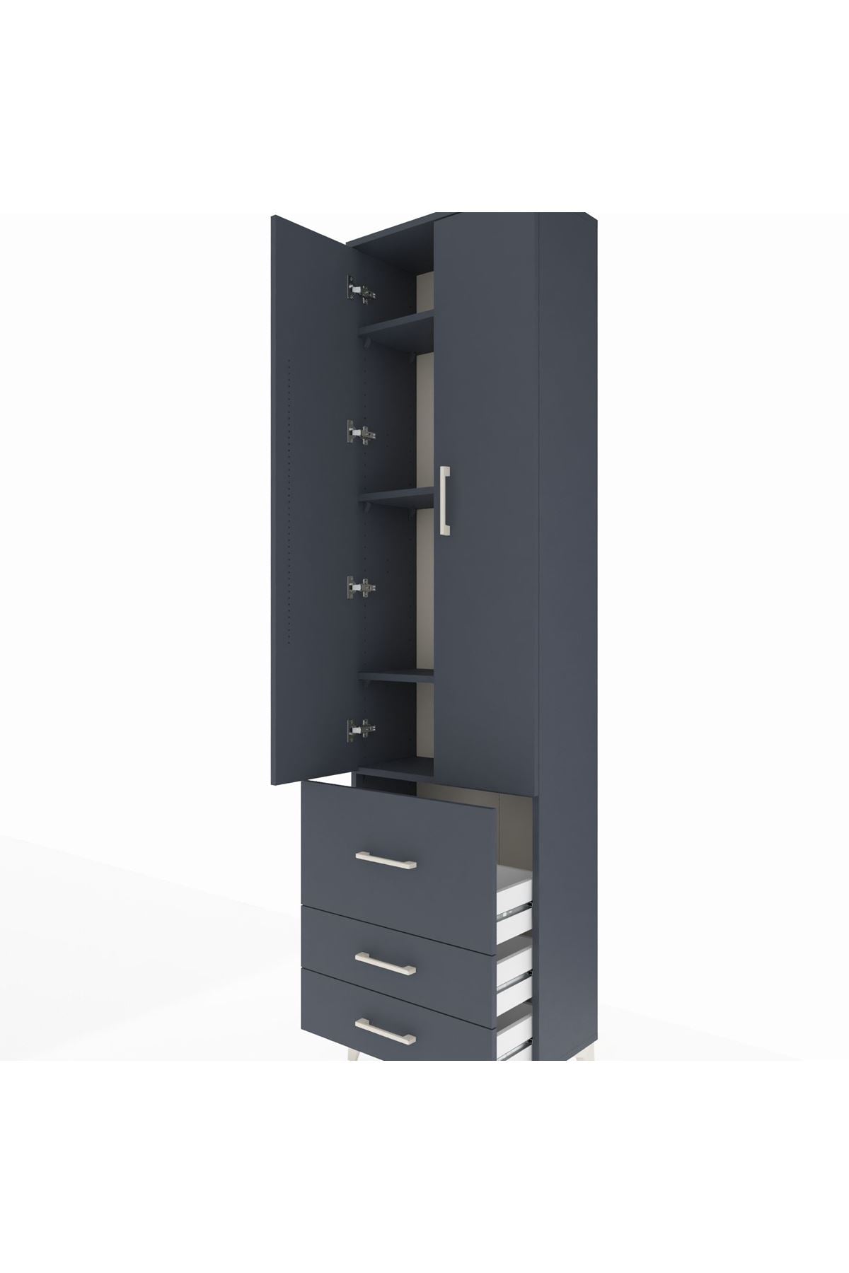 Arges Dolap 4 Raflı 3 Çekmeceli 2 Kapaklı 60x30x221 - S29M038V5A