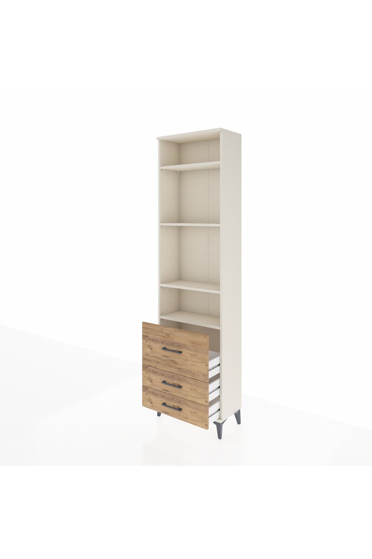 Arges Dolap 4 Raflı 3 Çekmeceli 60x30x221 - S29M039V3A