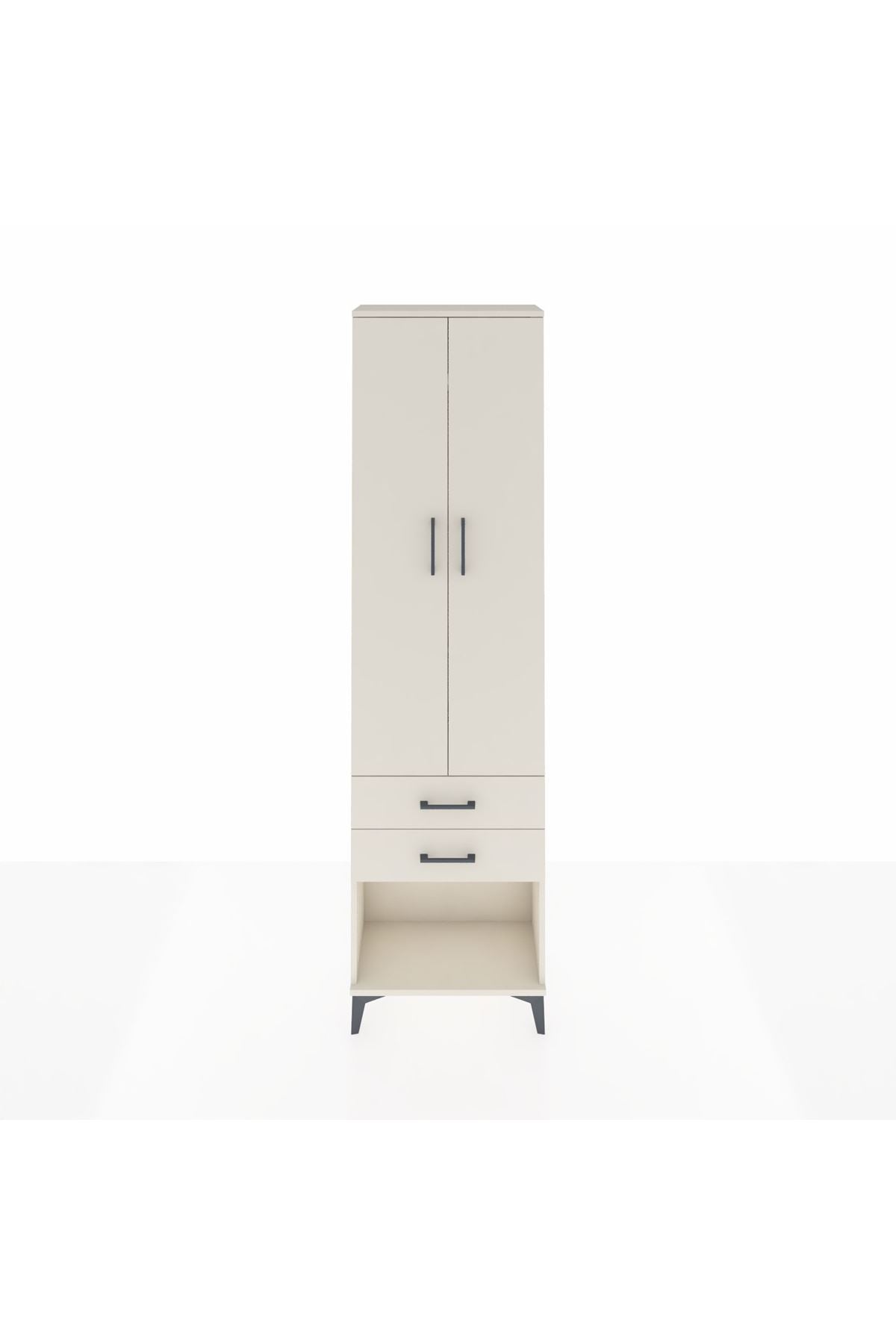 Arges Dolap 2 Raflı 2 Çekmeceli Tek Askılı 60x30x221 - S29M040V1A