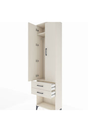 Arges Dolap 2 Raflı 2 Çekmeceli Tek Askılı 60x30x221 - S29M040V1A
