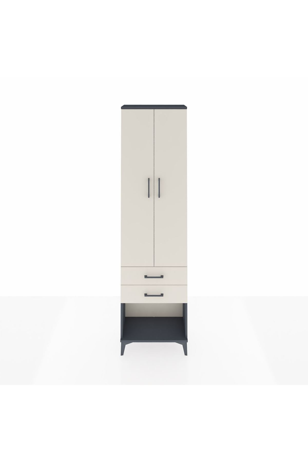 Arges Dolap 2 Raflı 2 Çekmeceli Tek Askılı 60x30x221 - S29M040V4A