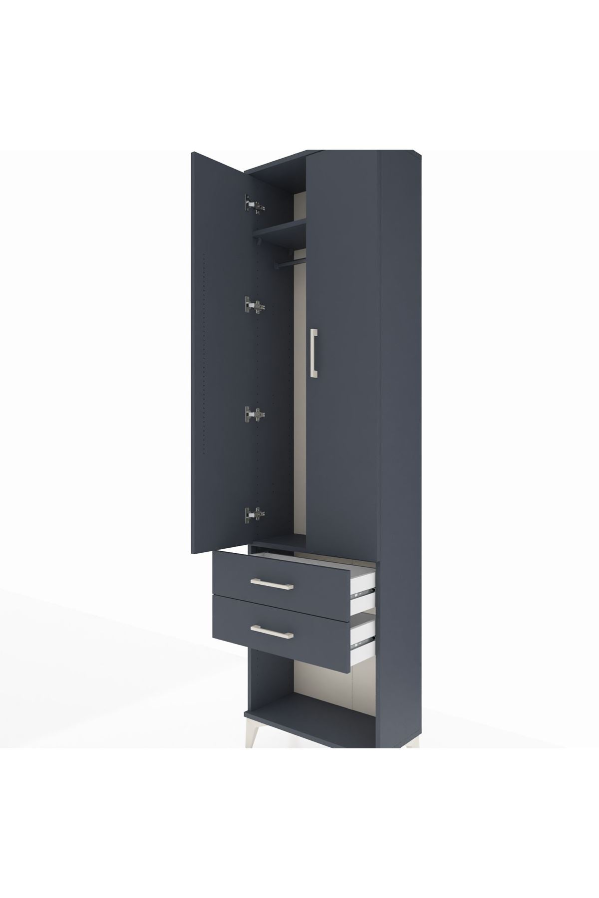 Arges Dolap 2 Raflı 2 Çekmeceli Tek Askılı 60x30x221 - S29M040V5A