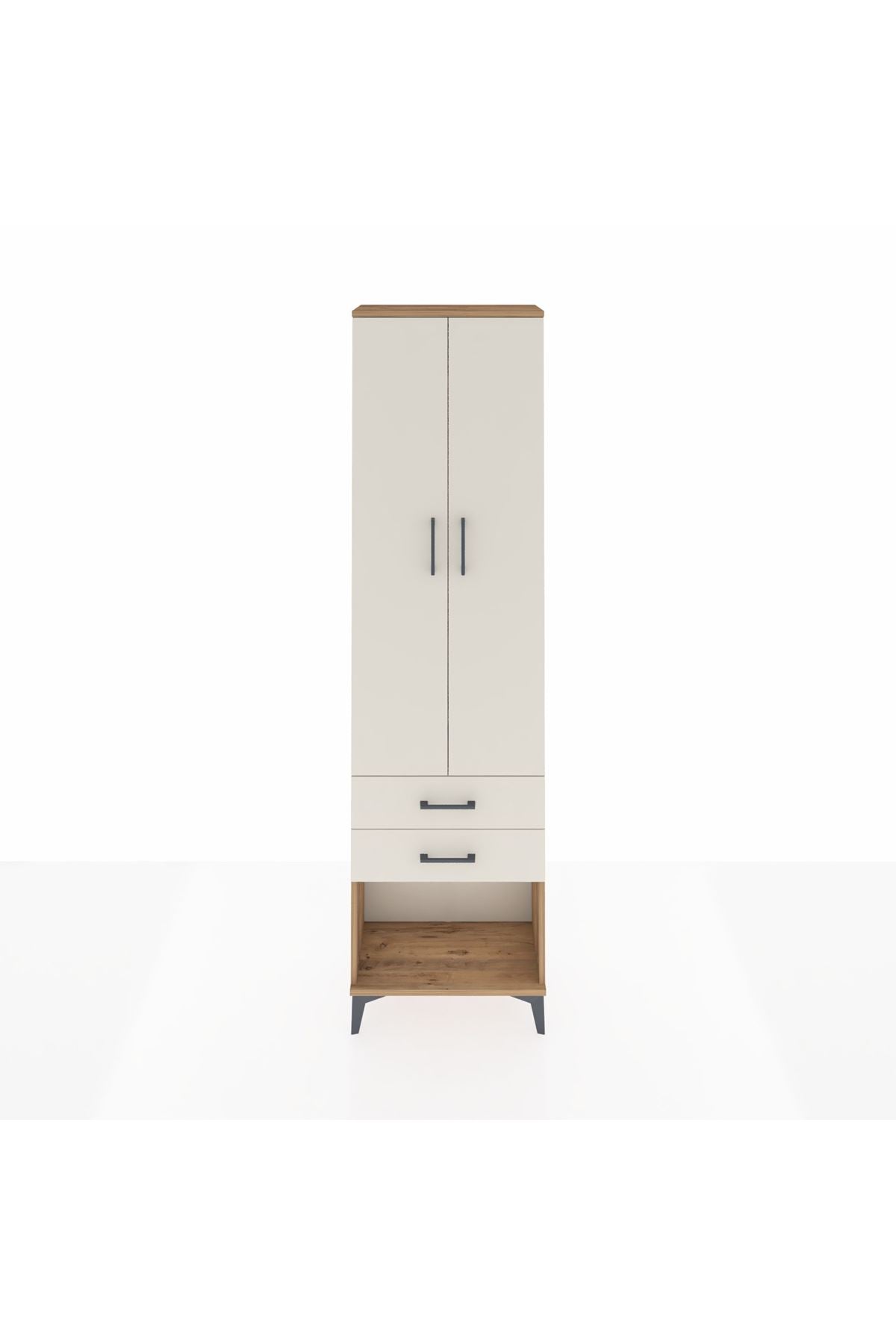 Arges Dolap 2 Raflı 2 Çekmeceli Tek Askılı 60x30x221 - S29M040V7A
