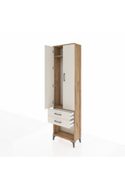 Arges Dolap 2 Raflı 2 Çekmeceli Tek Askılı 60x30x221 - S29M040V7A