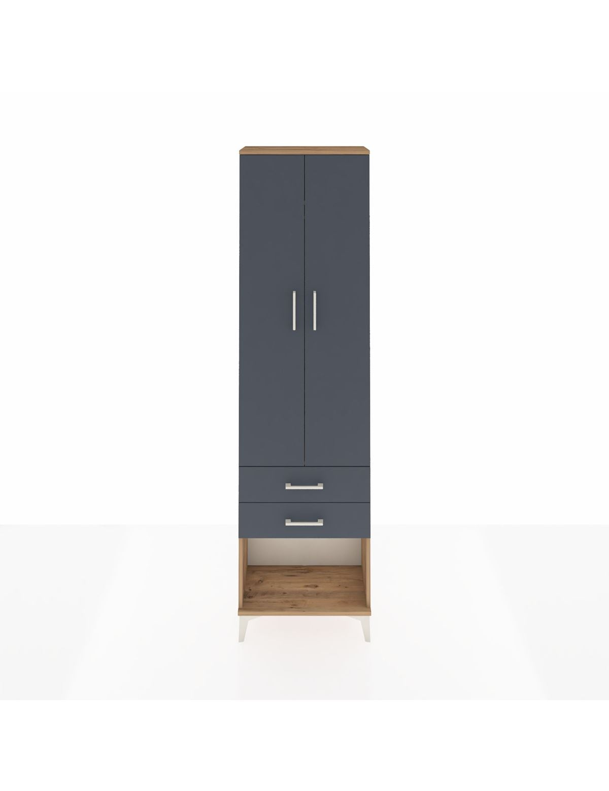 Arges Dolap 2 Raflı 2 Çekmeceli Tek Askılı 60x30x221 - S29M040V8A